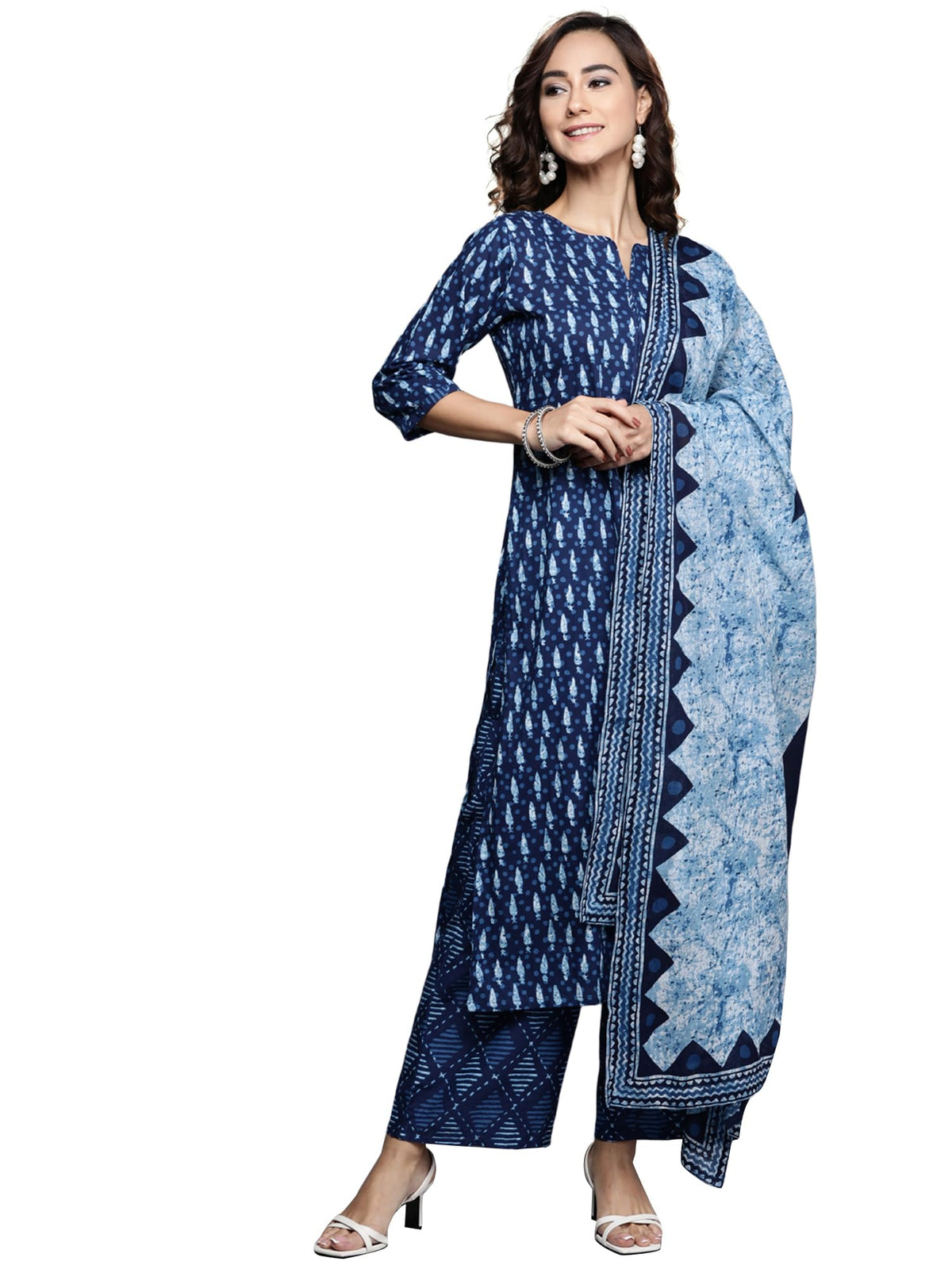 Libas Womens Cotton Kurta Sets (20161O_Blue