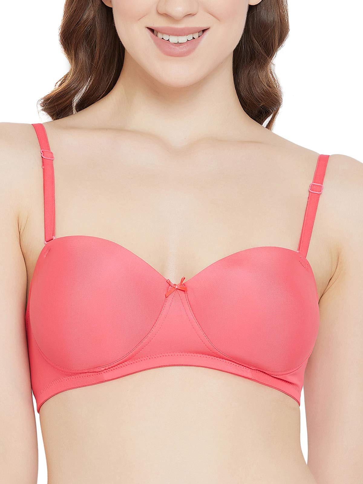 Clovia Womens Padded Full Cup Wire Free Balconette Bra (BR2081A22_Pink_40C)