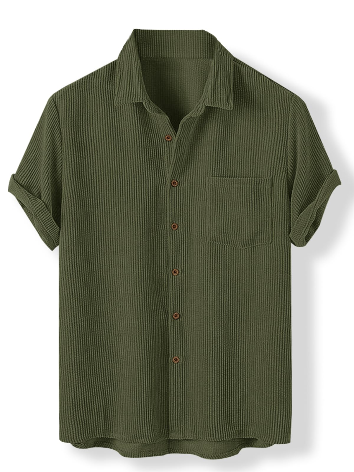 Nobel Monk MenS Solid Casual Shirt |Half Sleeve | Regular Fit |Stylish Shirt For Men Military Green