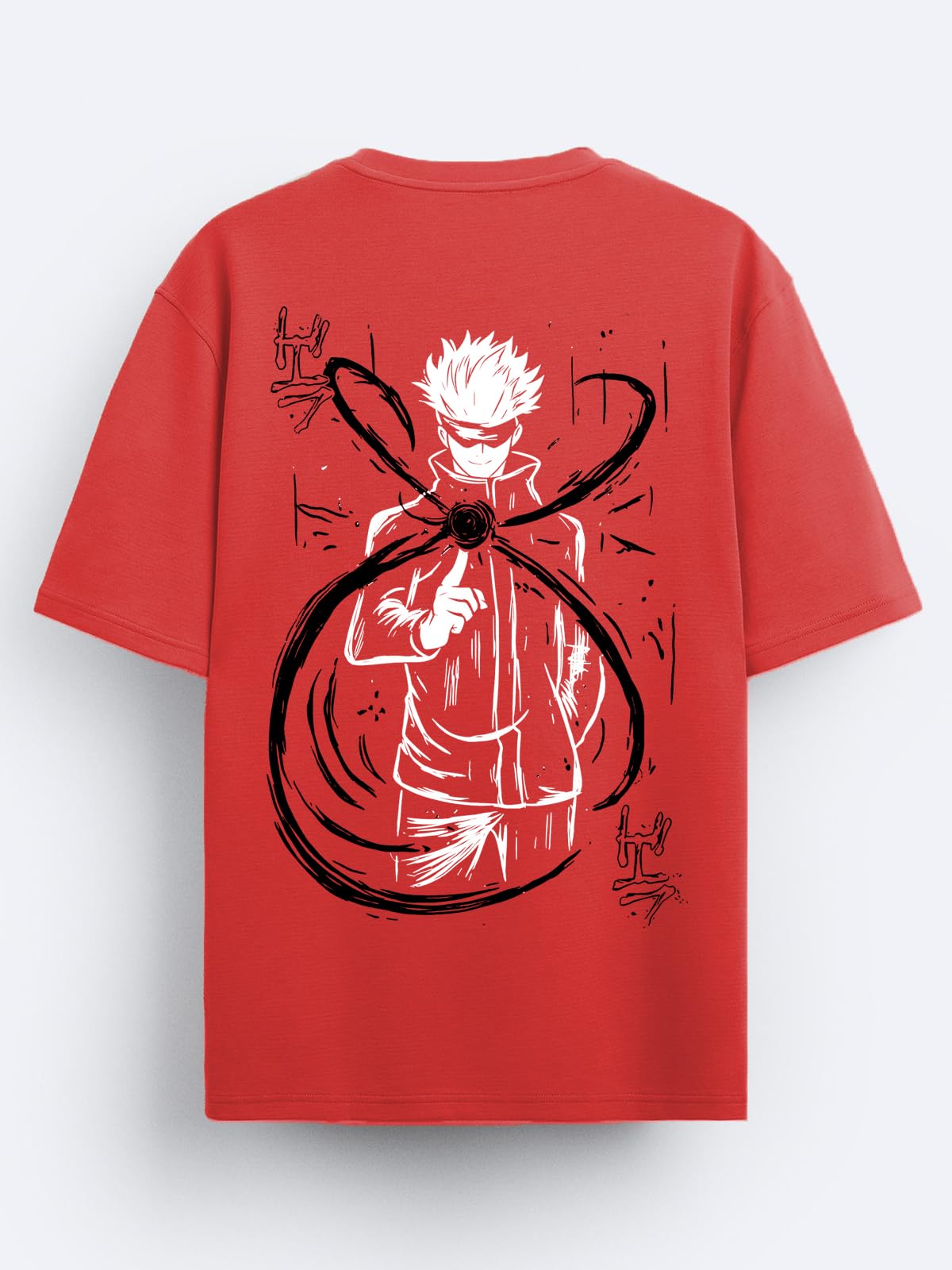 ADRO Oversize T Shirt for Men | Drop Shoulder Cotton T Shirt | Anime Oversize T-Shirt | Luffy T Shirt Gear 5| Trendy Front and B