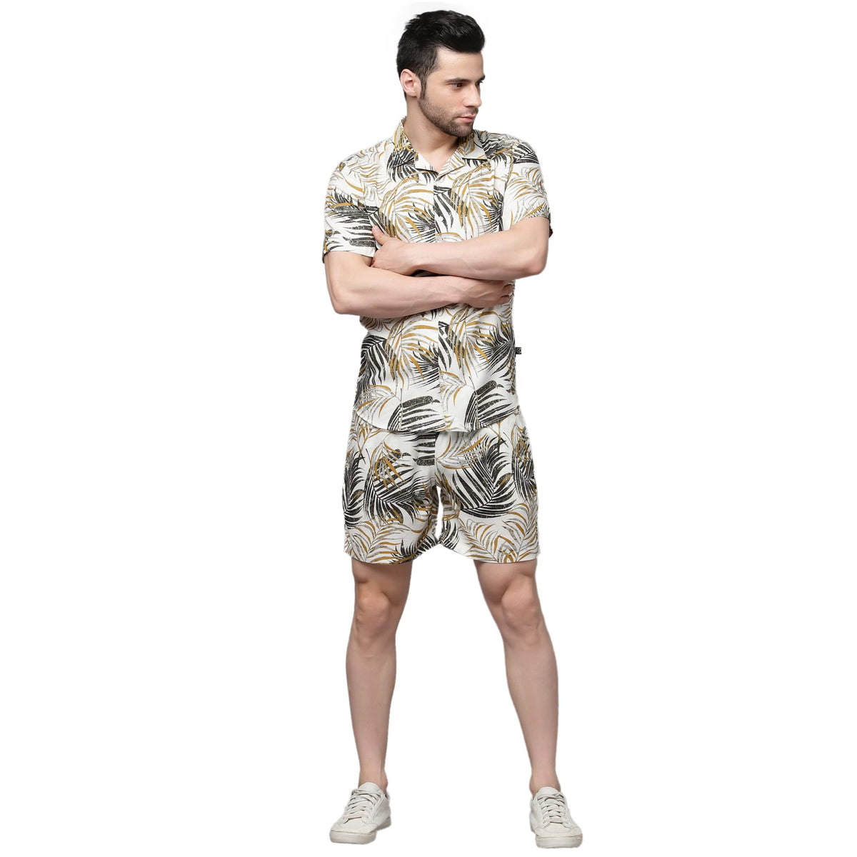 Rigo Printed Co-Ord Set For MenS | Casual Shirt & Shorts Night Suit Set | Lounge-Wear Nightdress Pajama Set For MenS | Night W