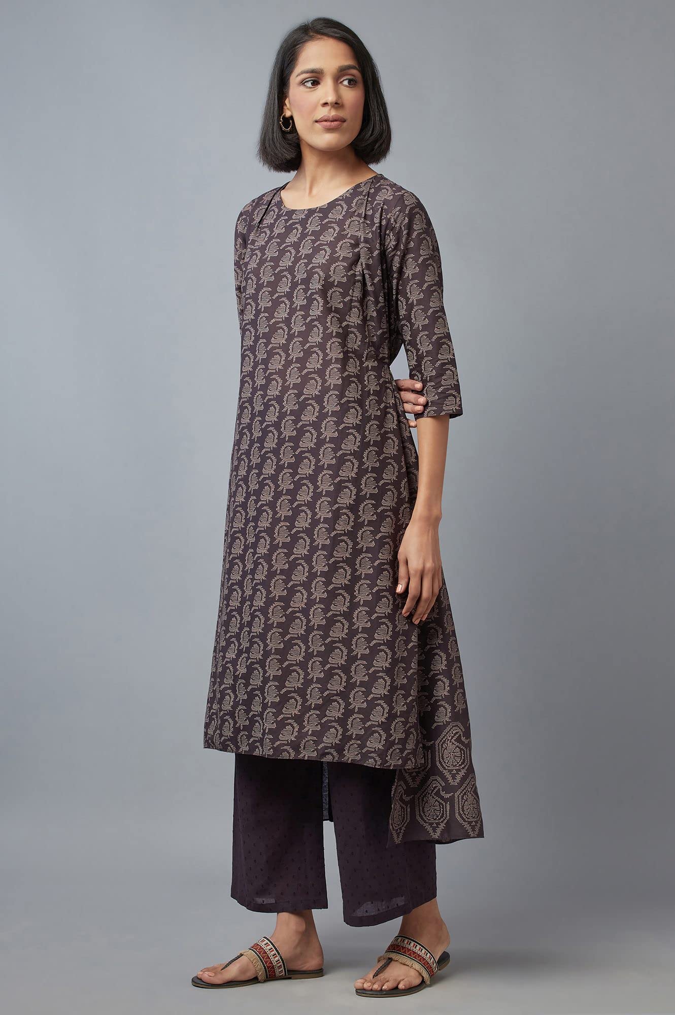 W For Woman WomenS Cotton Regular Kurta (22Few17397