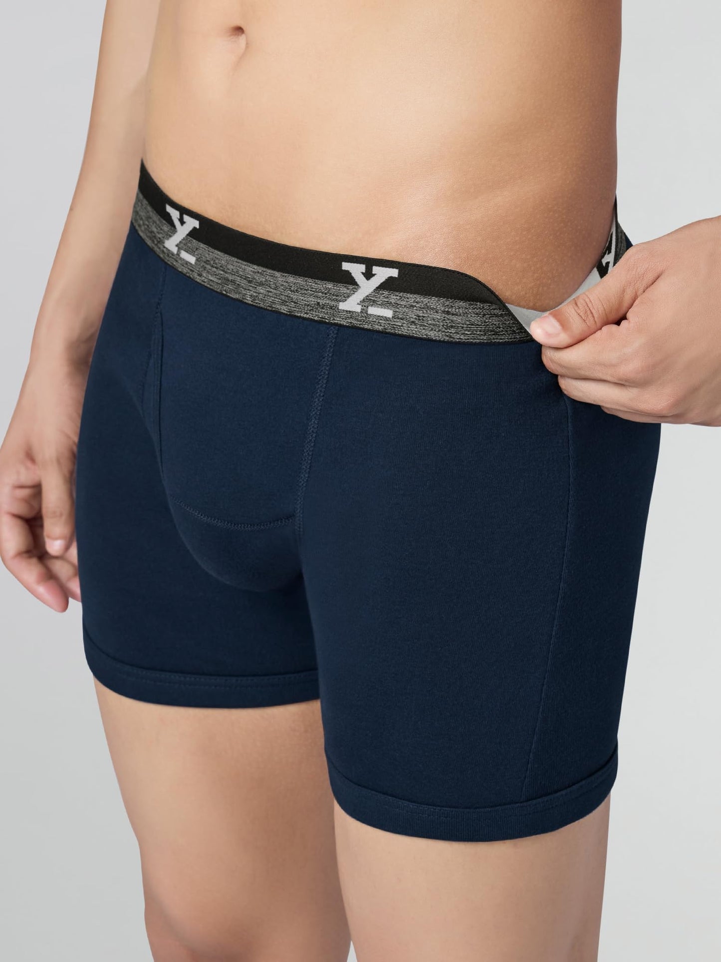 XYXX Mens Nova Cotton Boxer Brief for Men|Regular Fit with intellifresh No-Marks Waistband | Solid Underwear for Men Midnight B
