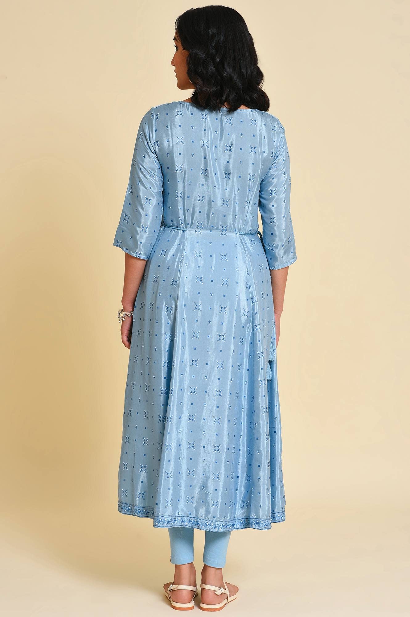 W for Woman Sequined Shantung Viscose Kurta for Women
