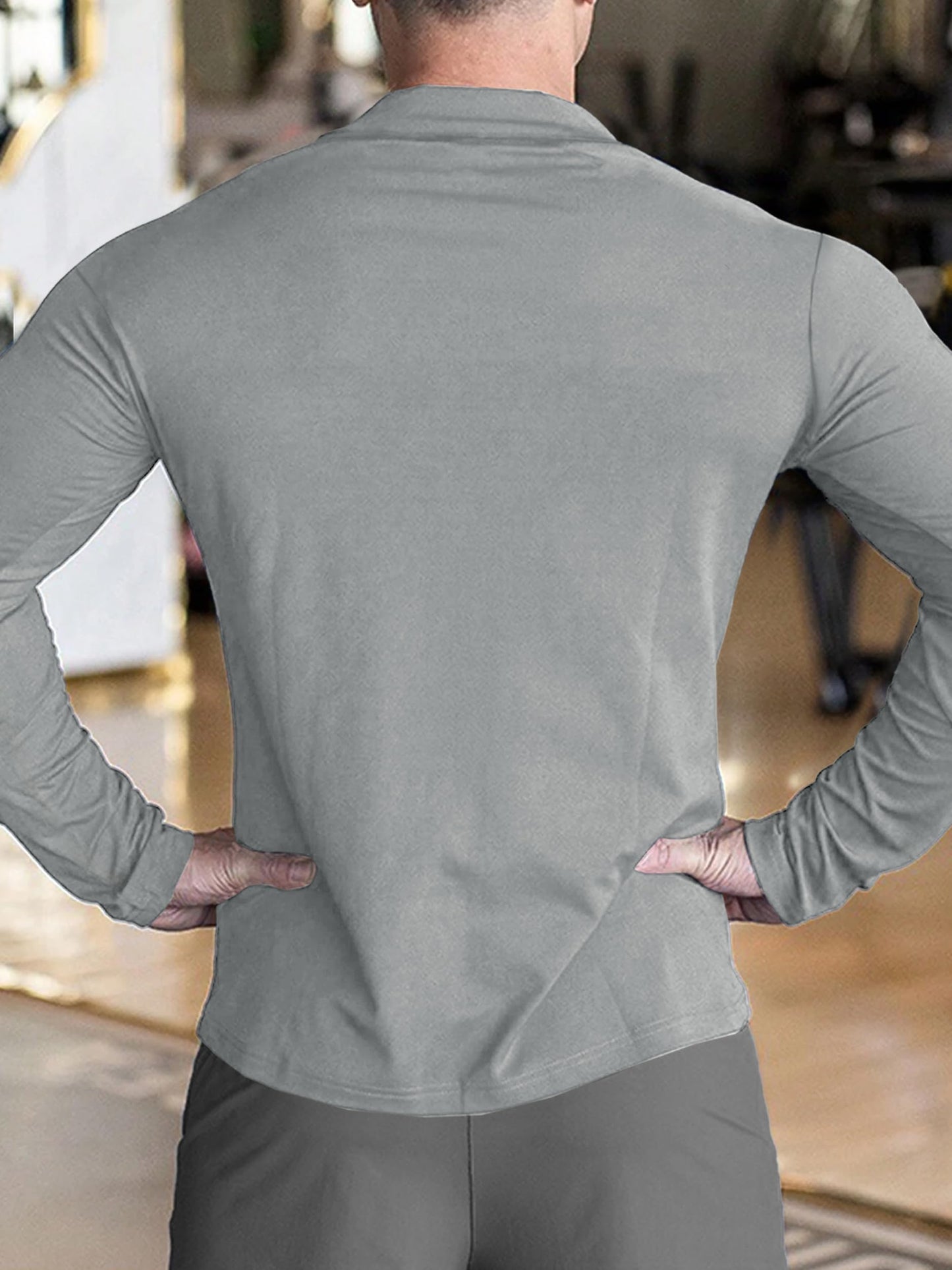 Noble Monk MenS Active Wear Regular Fit T Shirt |Full Sleeves |Casual T-Shirt For Men Cement Grey