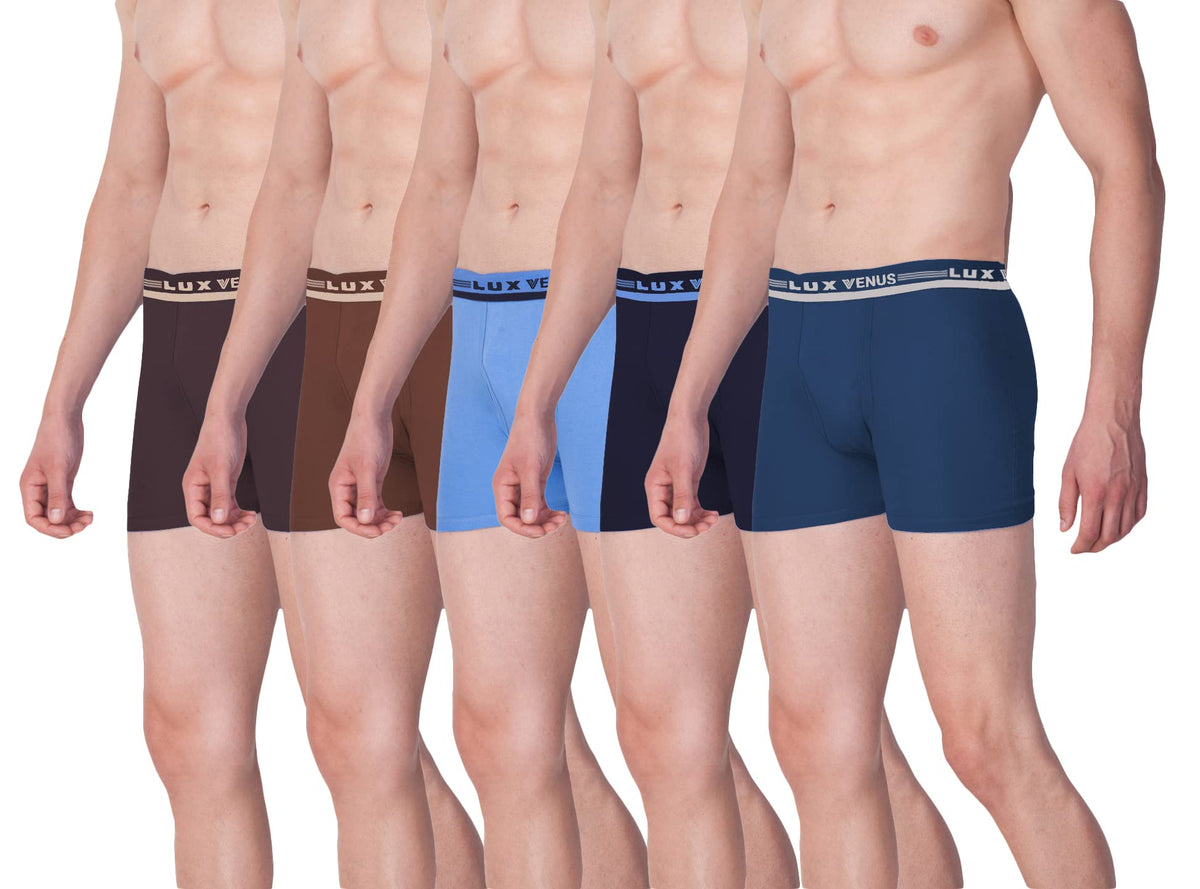 Lux Venus Pure Cotton Drawer For Men (Pack Of 5) Multicolour