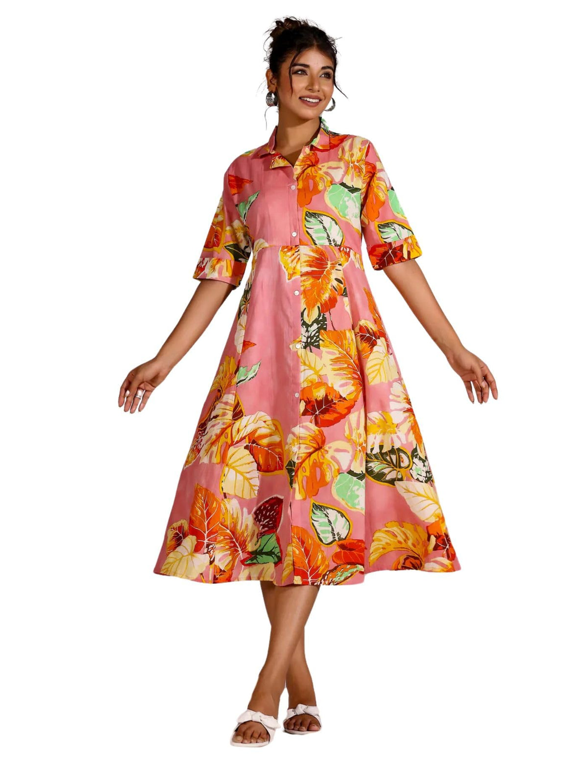 Greciilooks Rayon Below The Knee One Piece Maxi Bodycon Dresses Midi Dress For Women (Gl-Wd1229_Pink