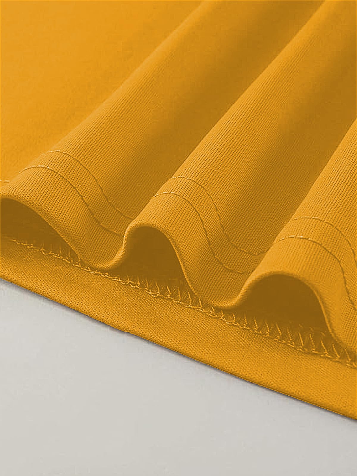 ADRO Men's Solid Regular Fit T-Shirt (RN24-STICK-YONG-MU_Mustard