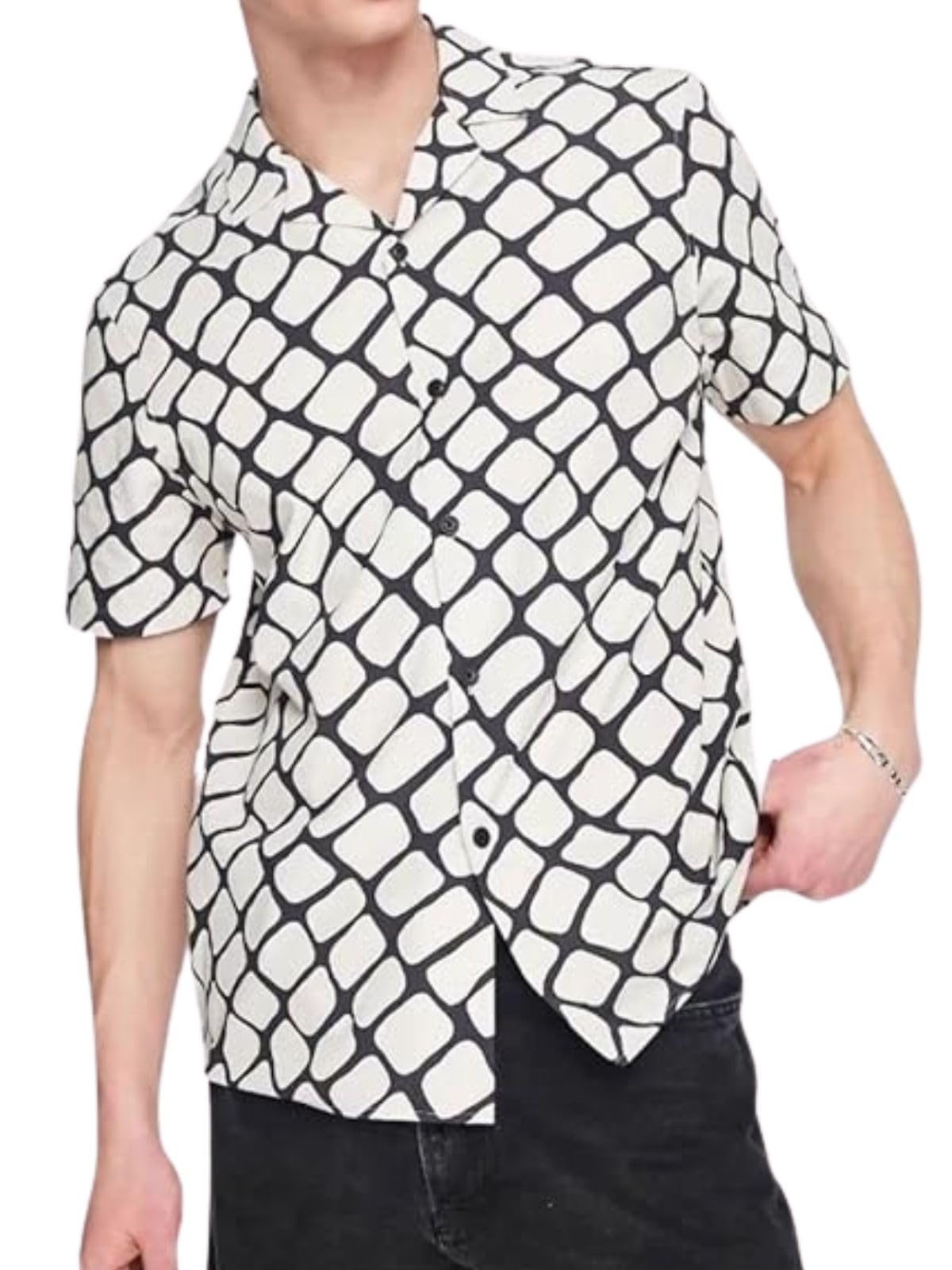 Dhruvi Trendz Regular Fit Summer Shirts For Men (Dt-Ms-6066_White