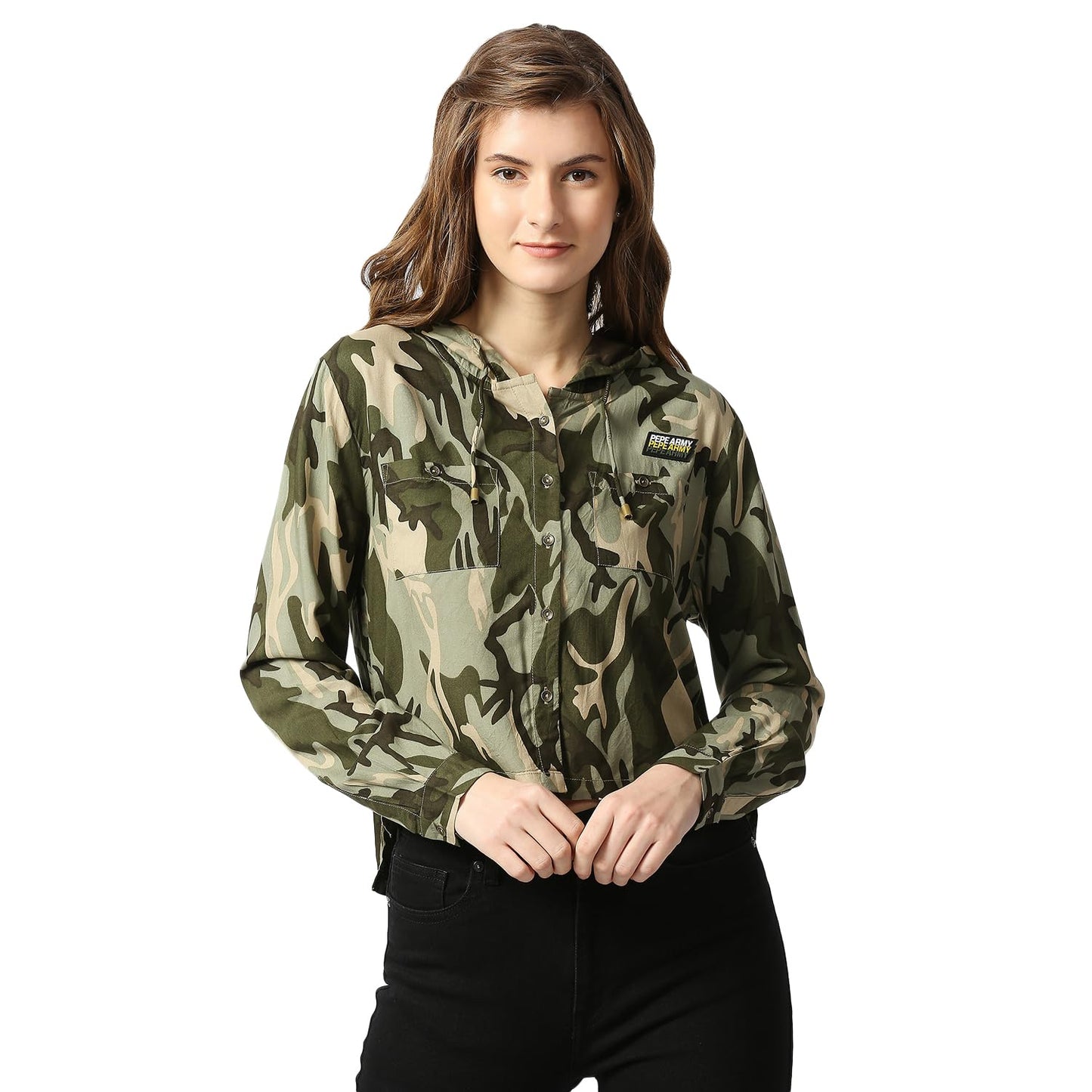 Pepe Jeans WomenS Regular Fit Abstract Printed Shirts