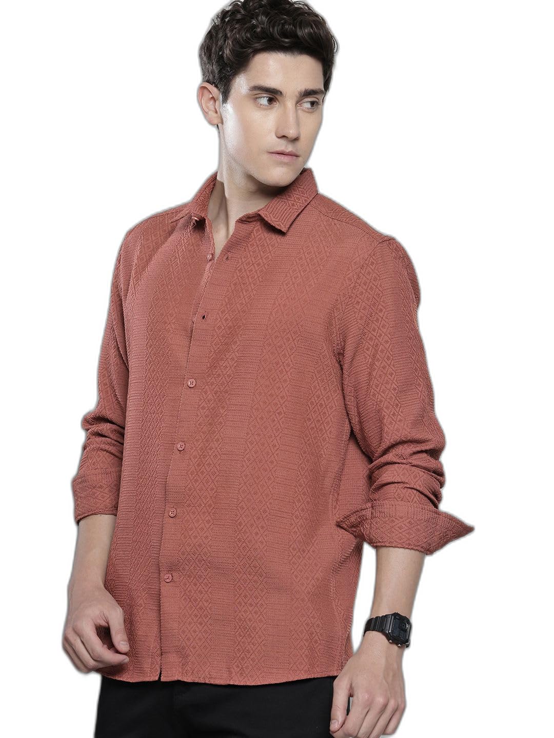 The Indian Garage Co Mens Regular Fit Solid Resort Wear Sweater