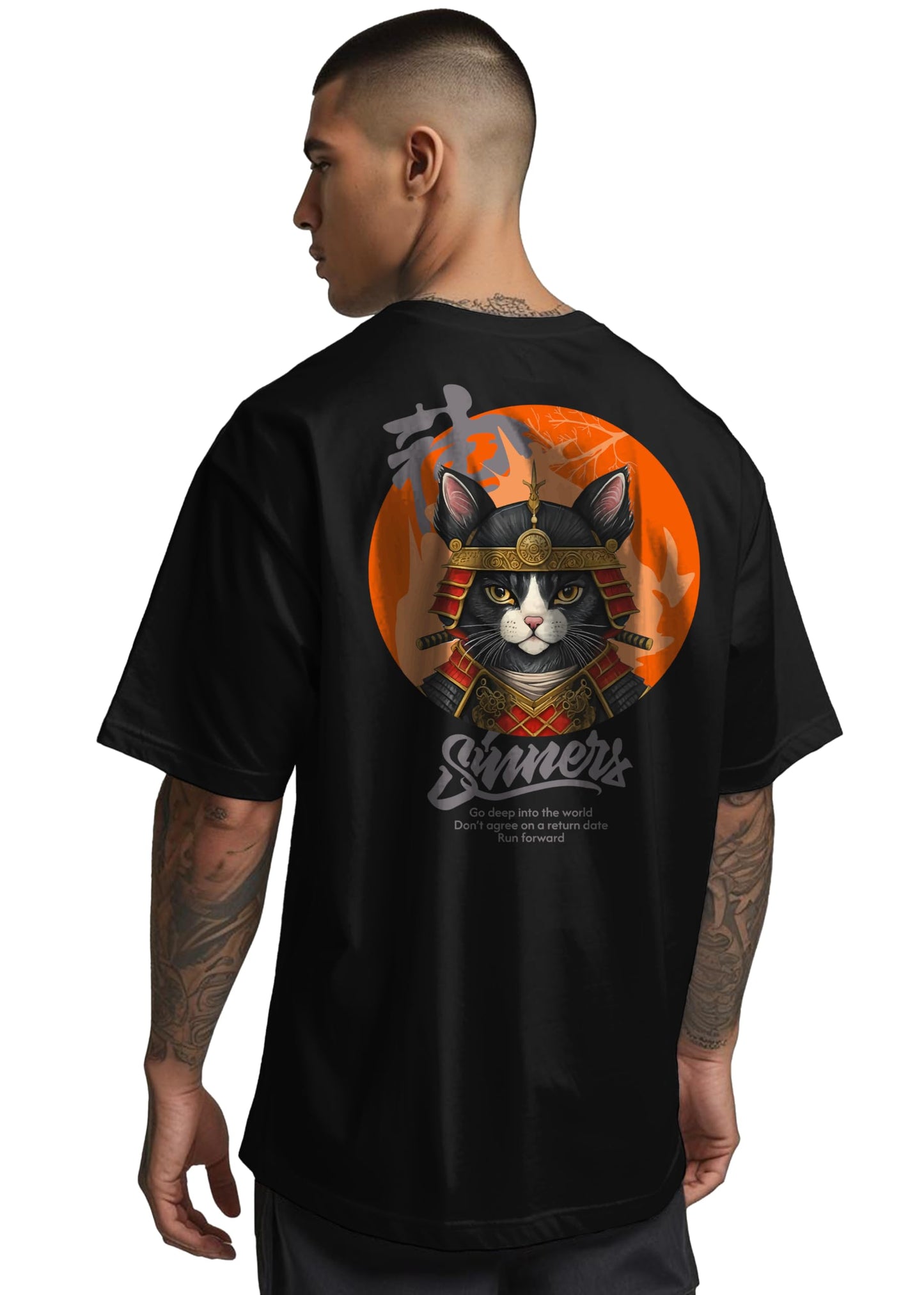 Peppyzone Mens Oversized Fit T-Shirt (PZ-OST-Trendy50_Black