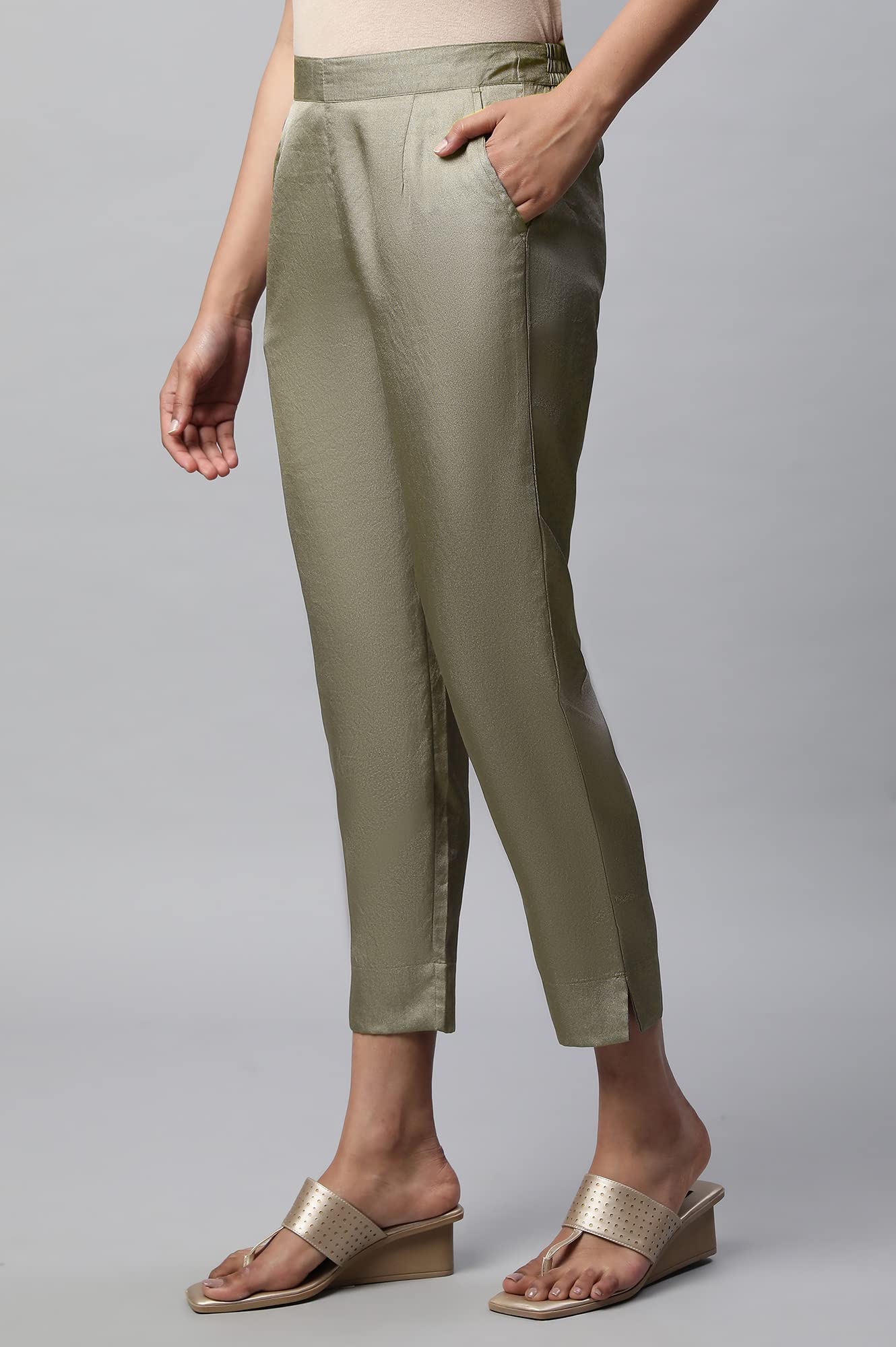 Aurelia Solid Strechable Trouser For Women | Ankle Length Trouser For Women | Pants For Women