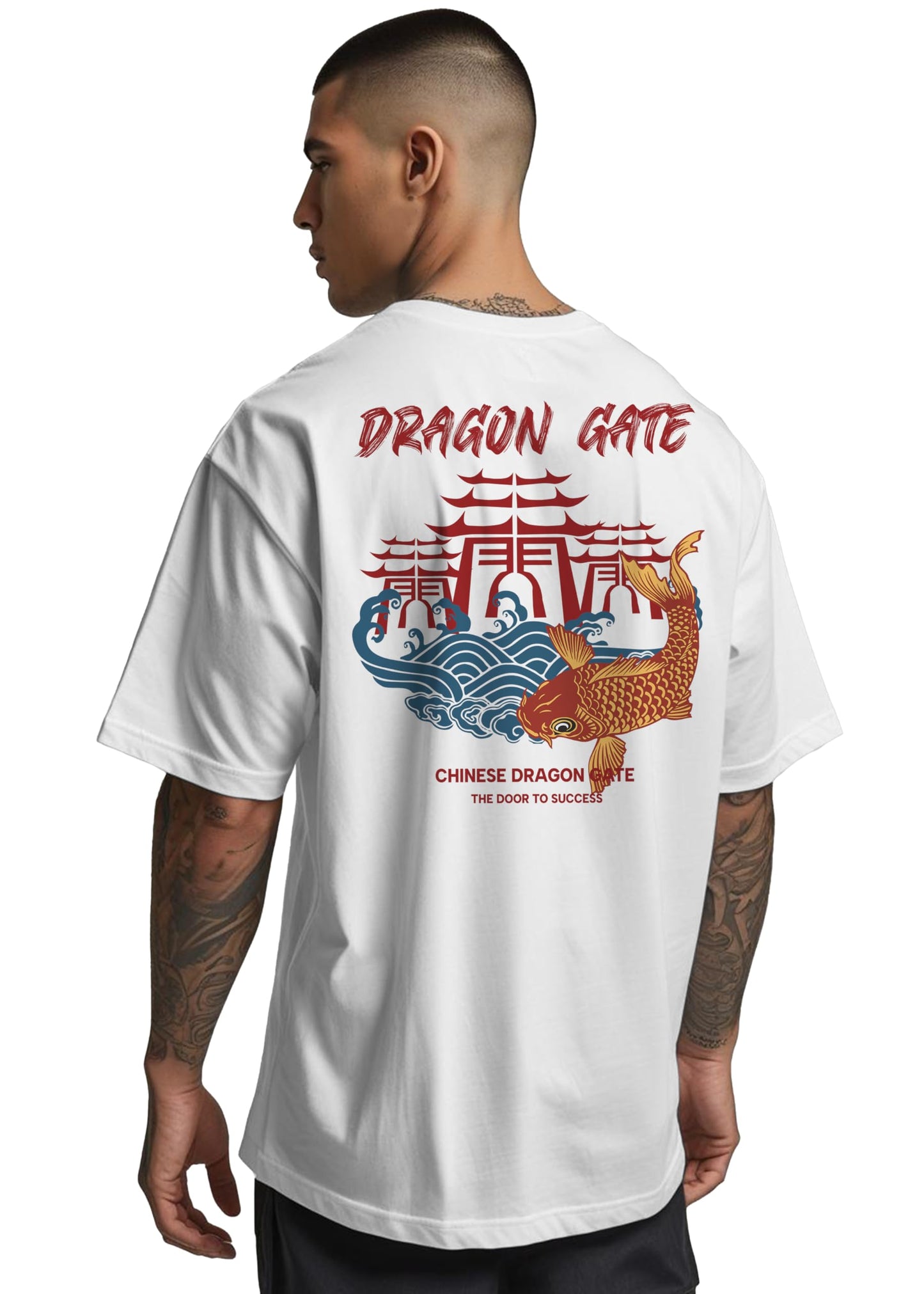 Peppyzone Mens Oversized Fit T-Shirt (PZ-OST-Trendy48_White