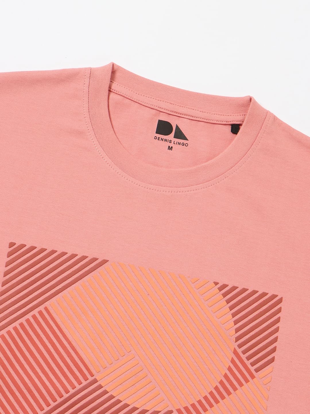 Dennis Lingo MenS Cotton Pink Solid T-Shirt