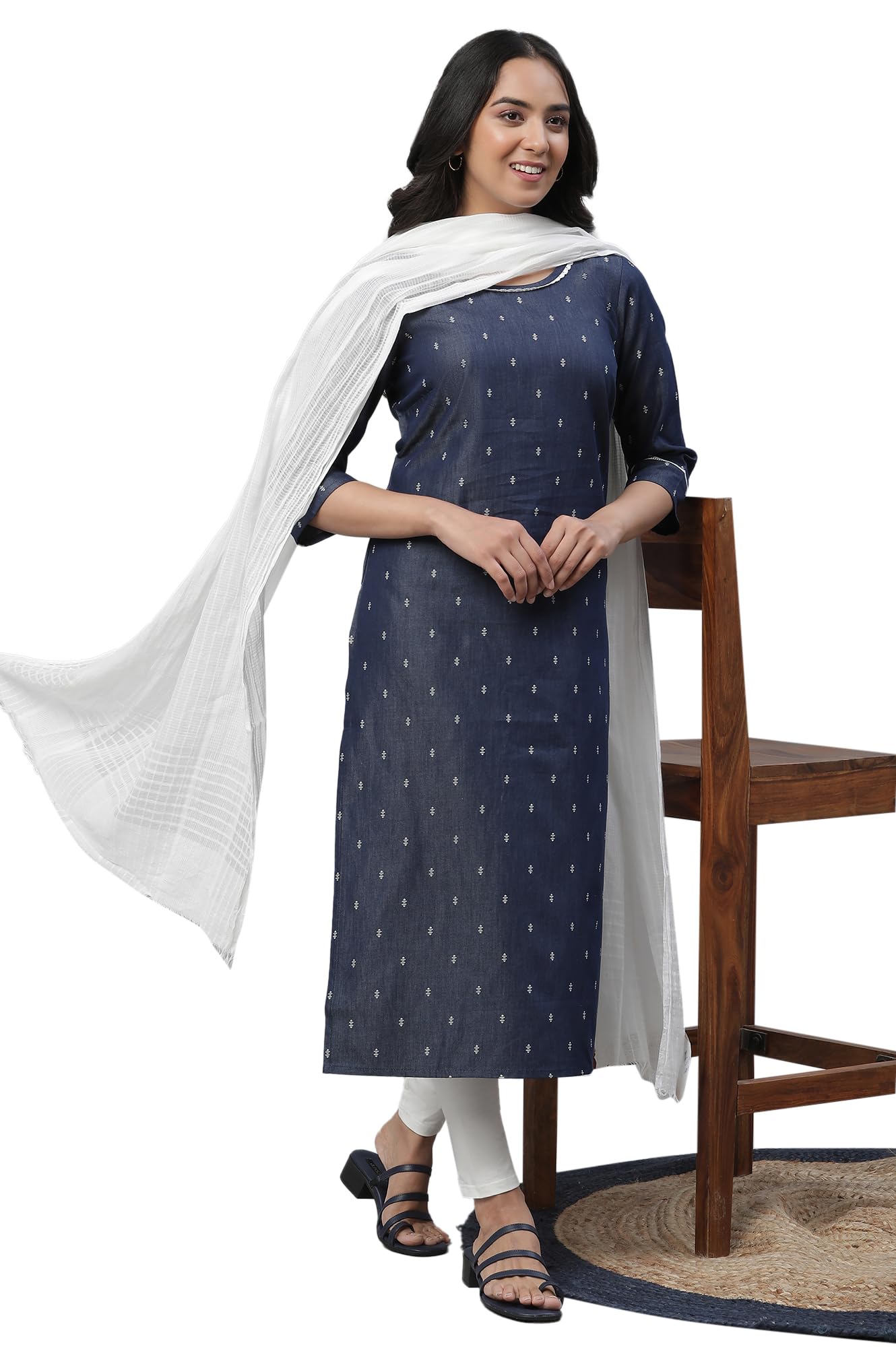 Aurelia Women Cotton Kurta 23Aua14517-704116-Blue-S