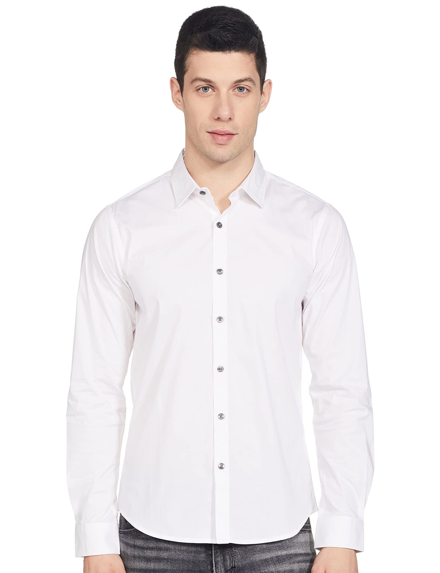 Pepe Jeans MenS Solid Slim Fit Casual Shirt (Pm306562_Black 3Xl)