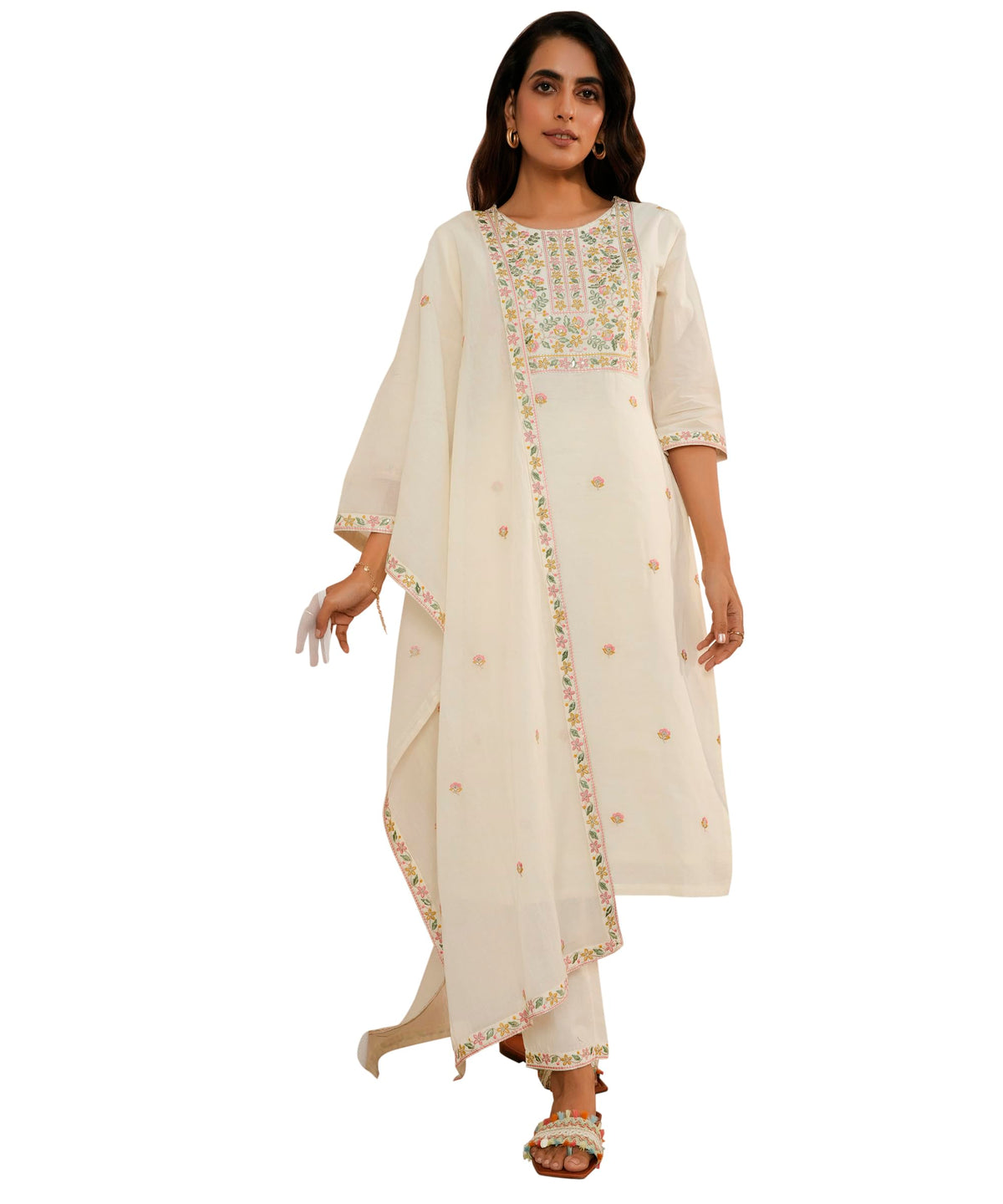 Libas WomenS Pure Cotton Kurta Sets (35219_Off White