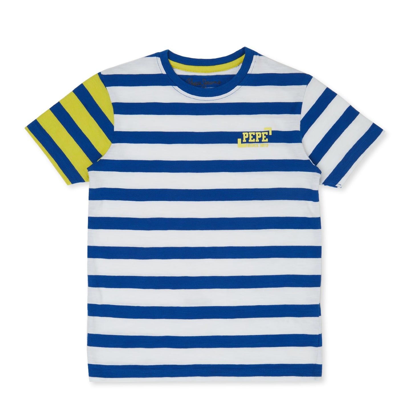 Pepe Jeans Chester Ss Y/D Striper T-Shirt, White, 10