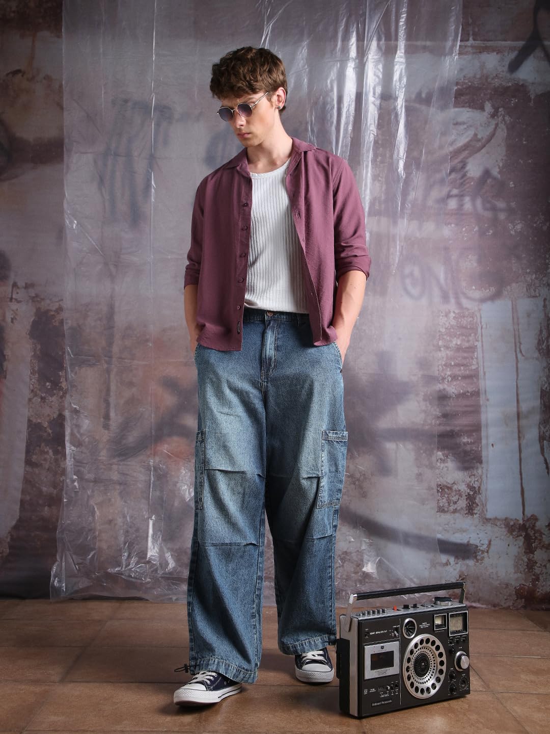 Hubberholme Men Cotton Washed Baggy Mid-Rise Jeans 9