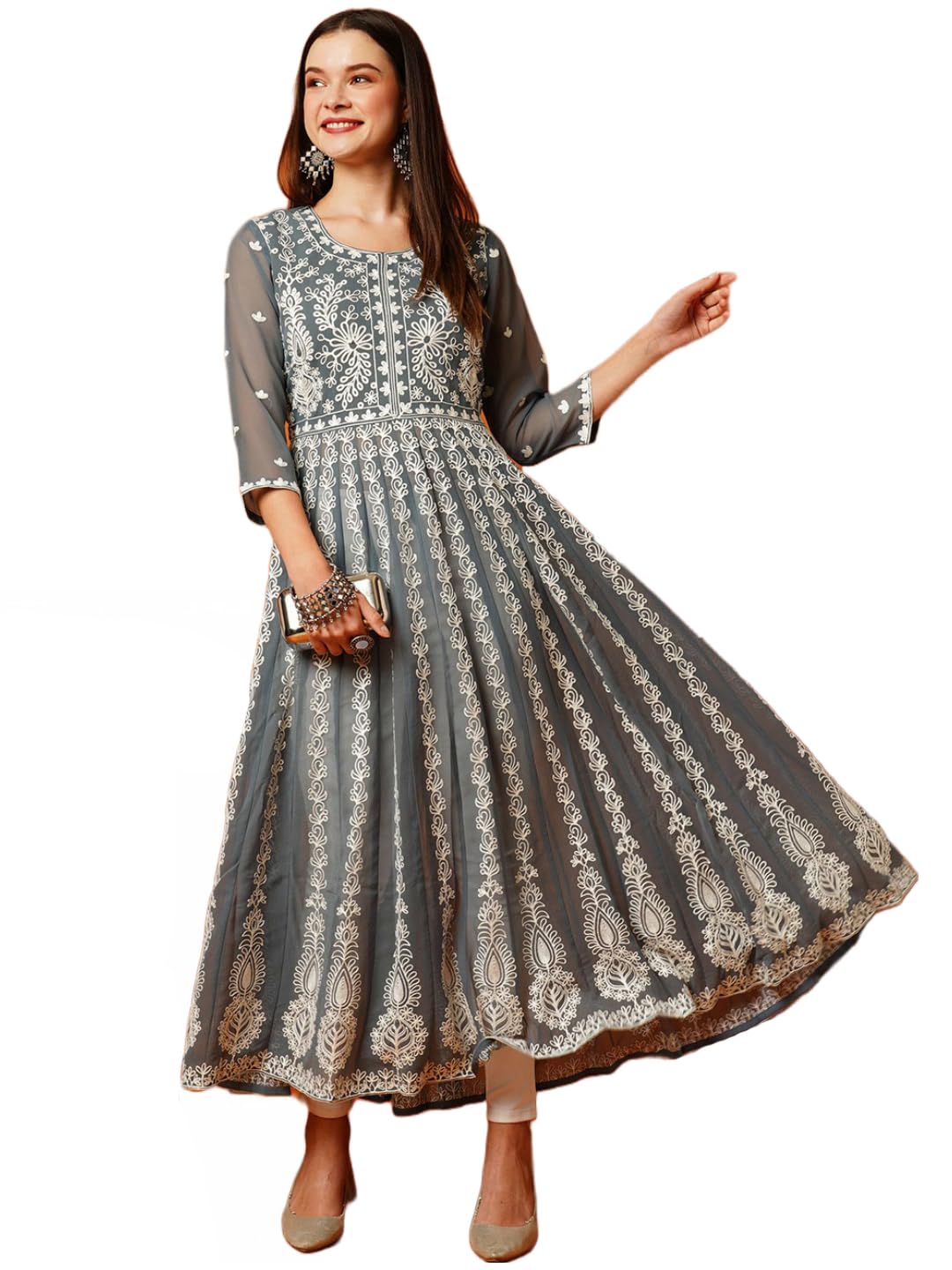 ANNI DESIGNER Womens Georgette Kurta