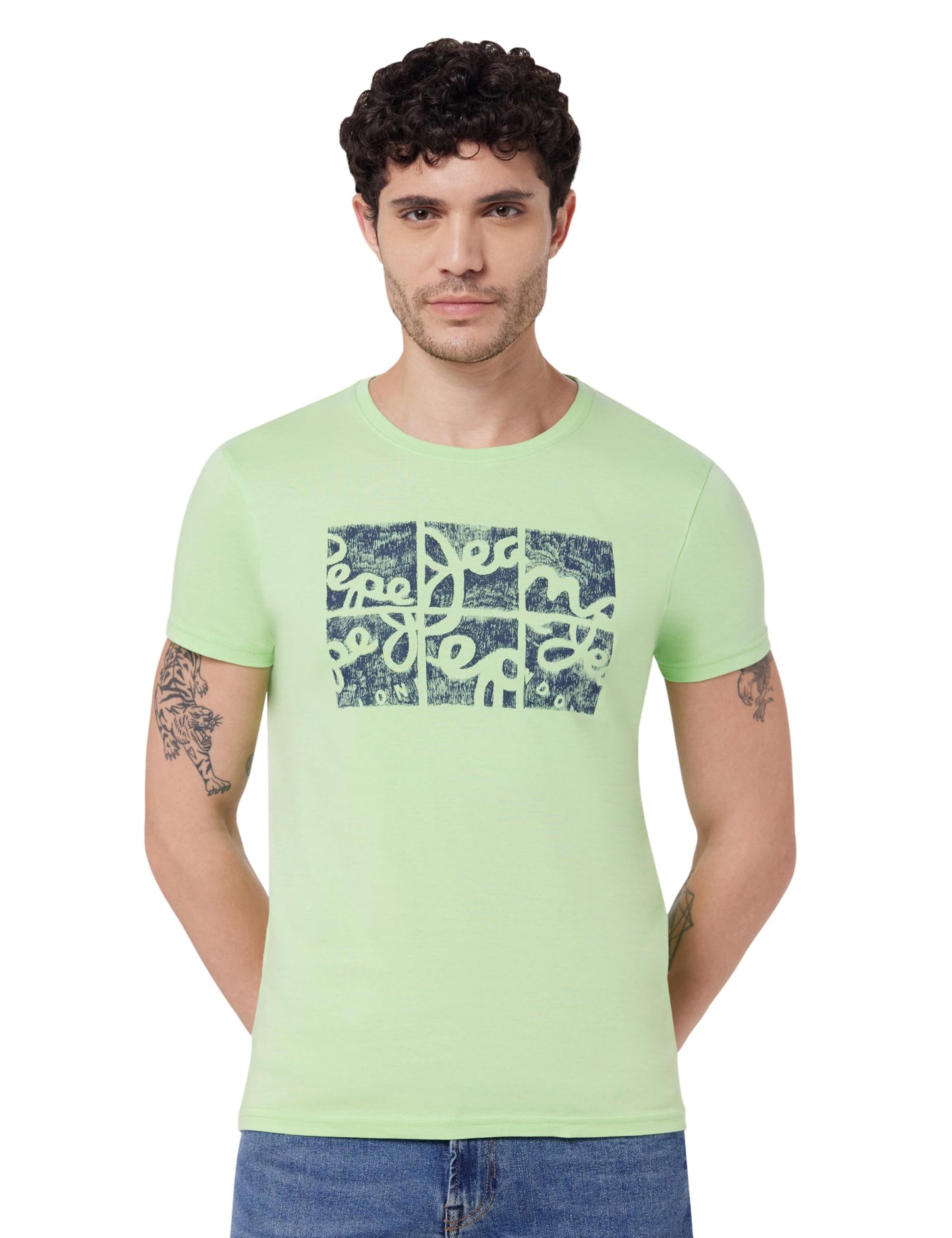 Men'S Green Graphic Print T-Shirt