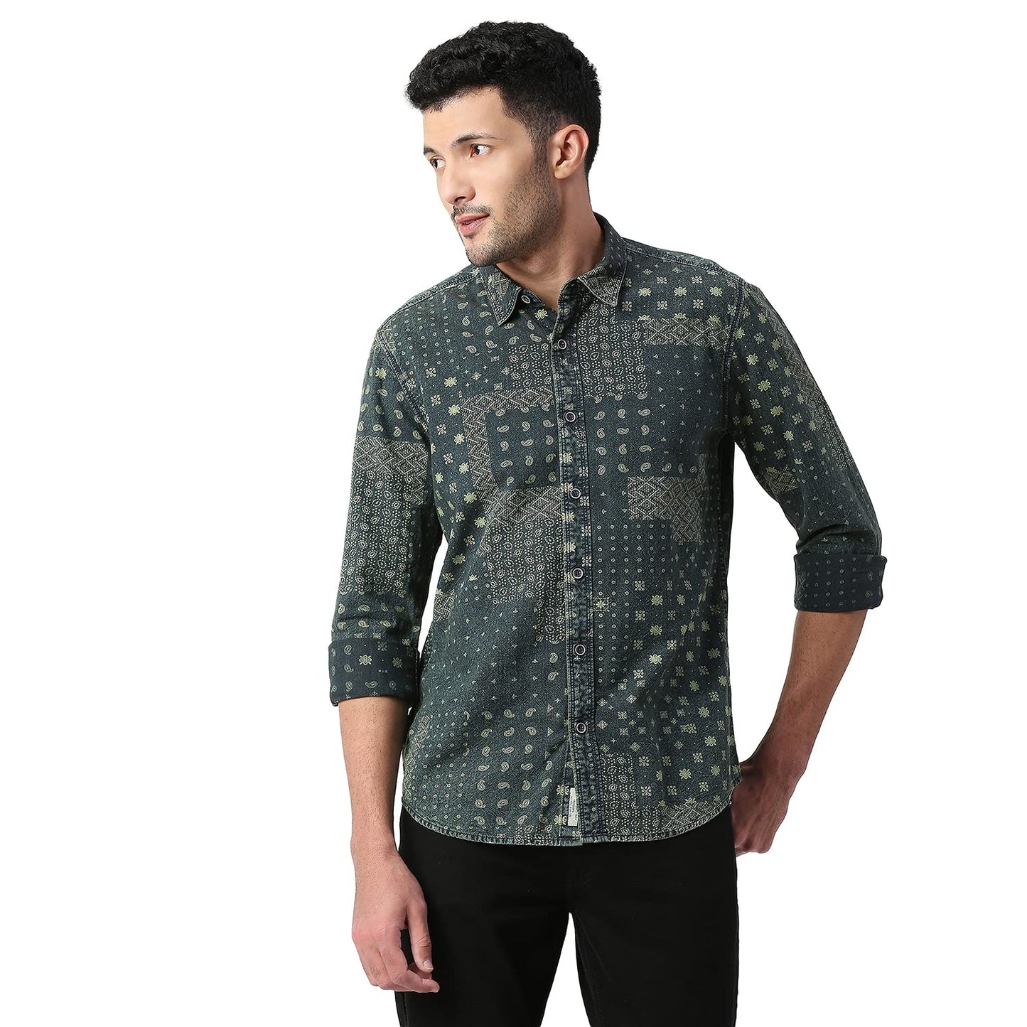Pepe Jeans MenS Printed Regular Fit Shirt (Pm308128Ca0000Xl_Indigo