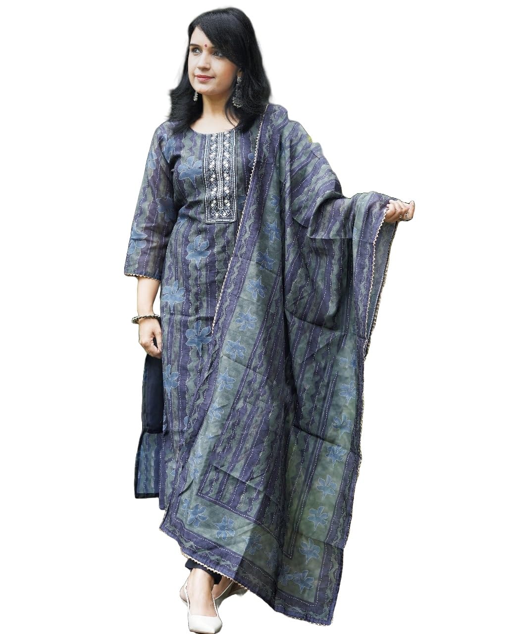 Alvami Womens Viscose Straight Kurta Set (Harshita_Blue02