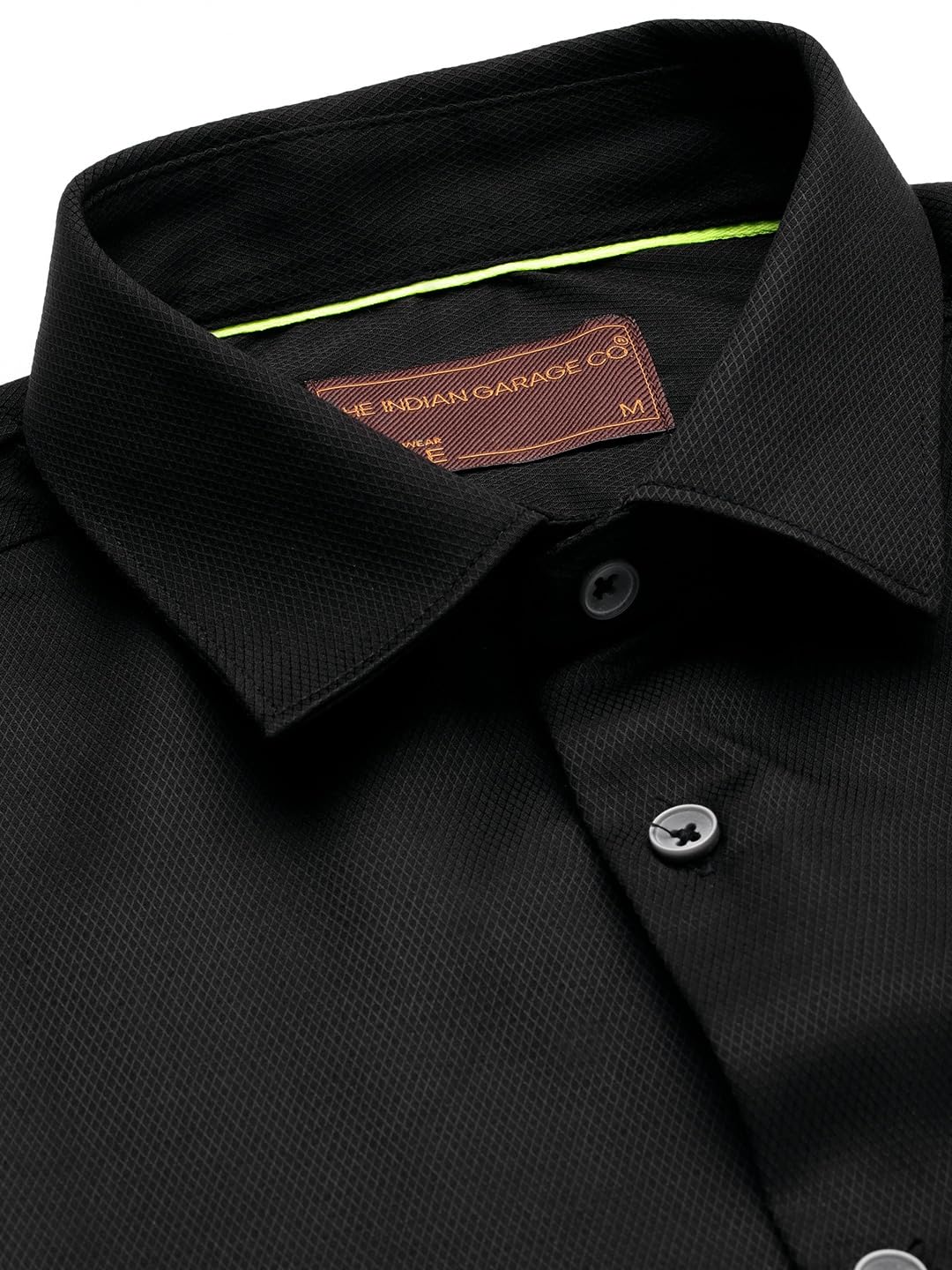 The Indian Garage Co Men Black Slim Fit Solid Formal Shirt