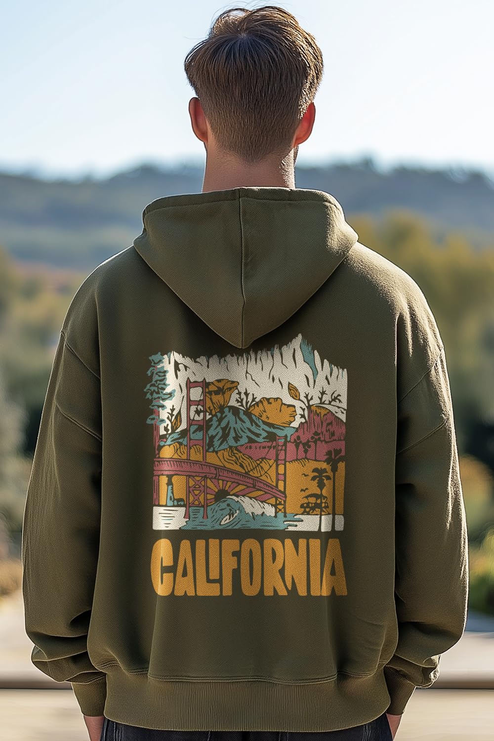 Nobero MenS Oversized Fit Cotton Neck Hooded Sweatshirt (1M-Twrh-C0737_Olive Green_3Xl)