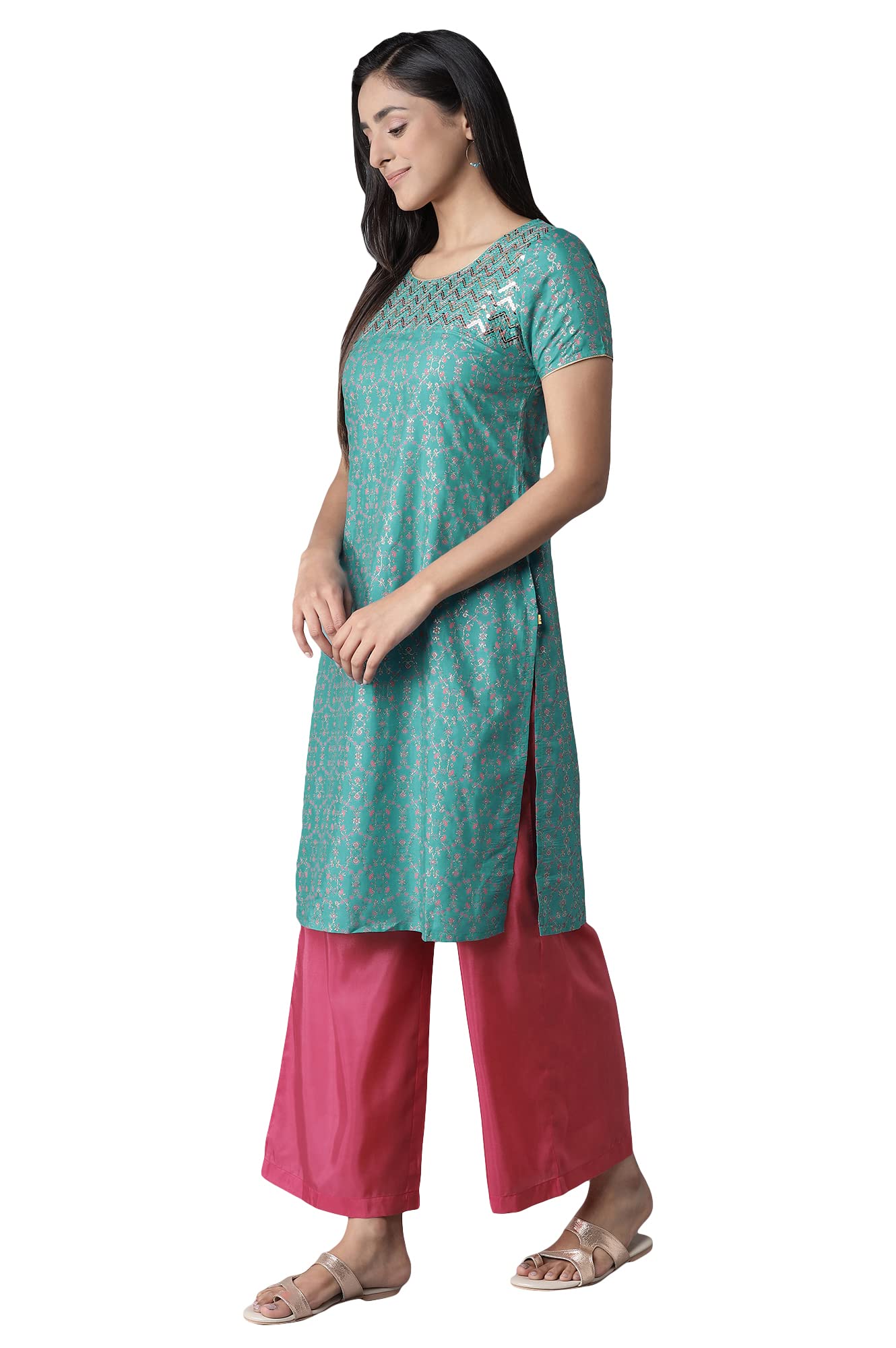 Aurelia Polyester Women Kurta with Palazzo Set