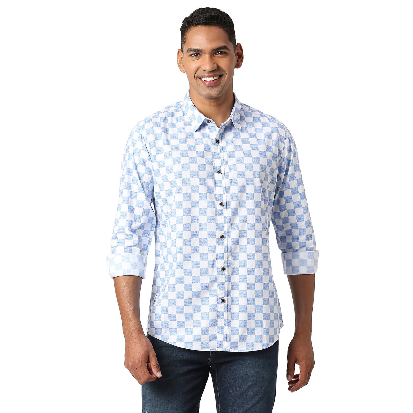 Pepe Jeans MenS Printed Regular Fit Shirt (Pm308169513L_Sky