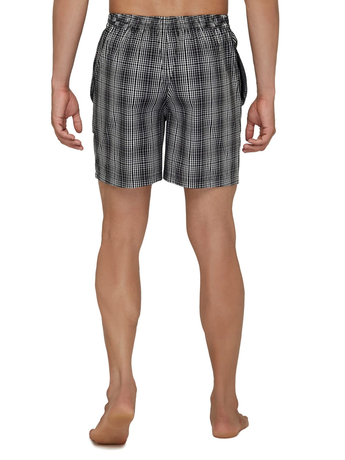 XYXX Mens Super Combed Cotton Checkmate Boxer Shorts Elasticated Waist, Drawstring | Loungewear for Men Pack of 2 (XL; Black &