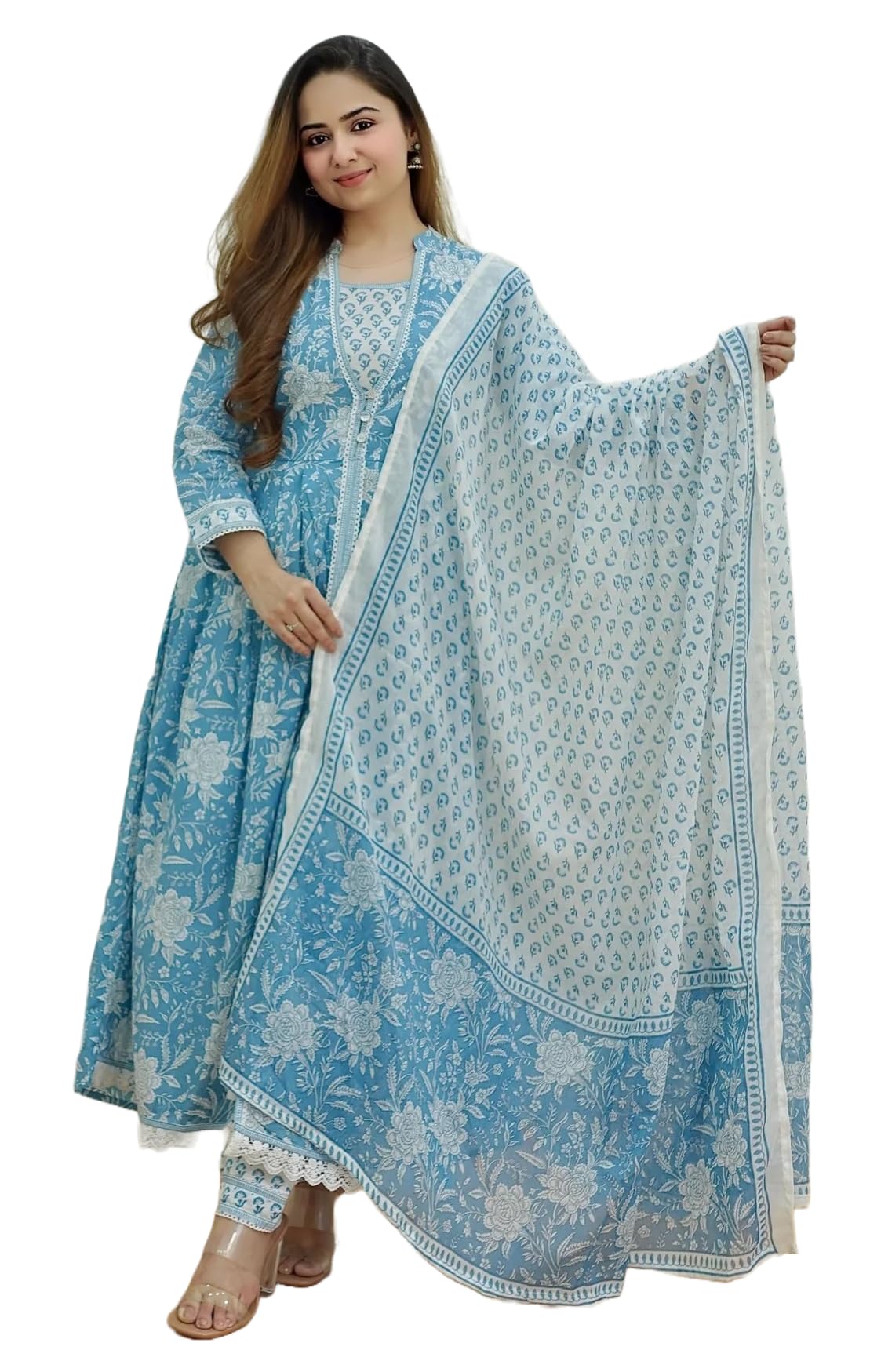 KLOSIA Women Printed Kurta and Pant Suit Set with Dupatta