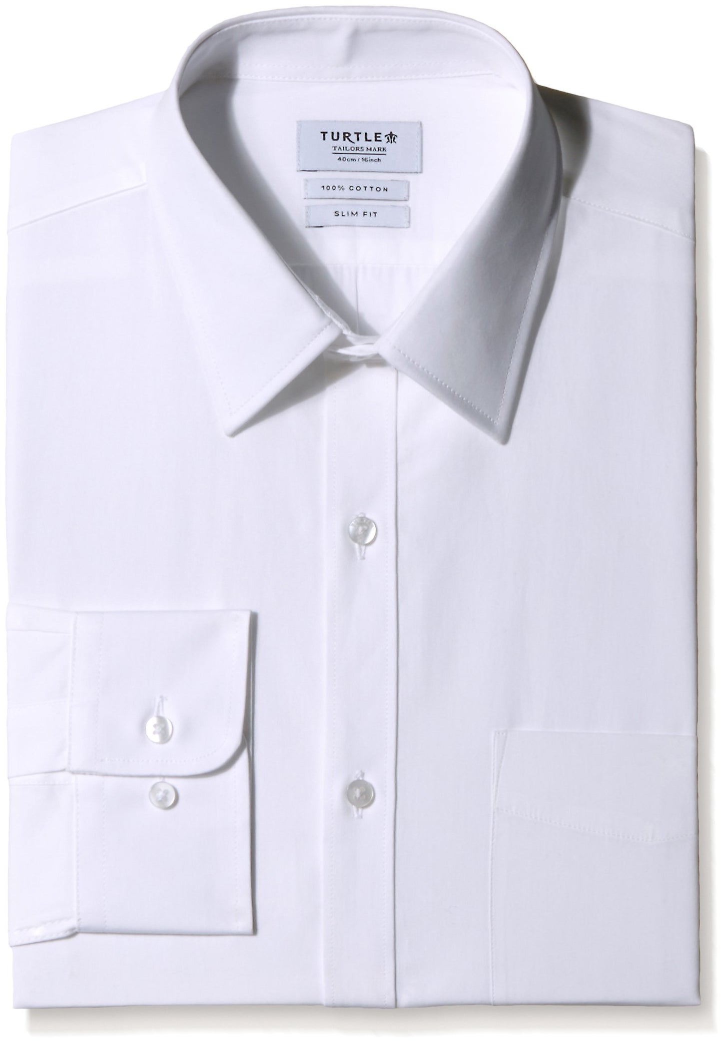 Turtle Men Cotton White Slim Fit Shirts