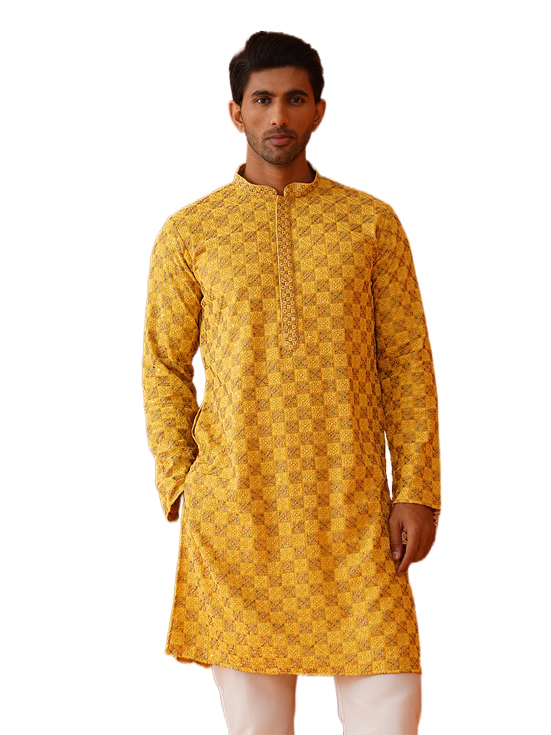 Jompers Mens Embroidered Staight Kurta