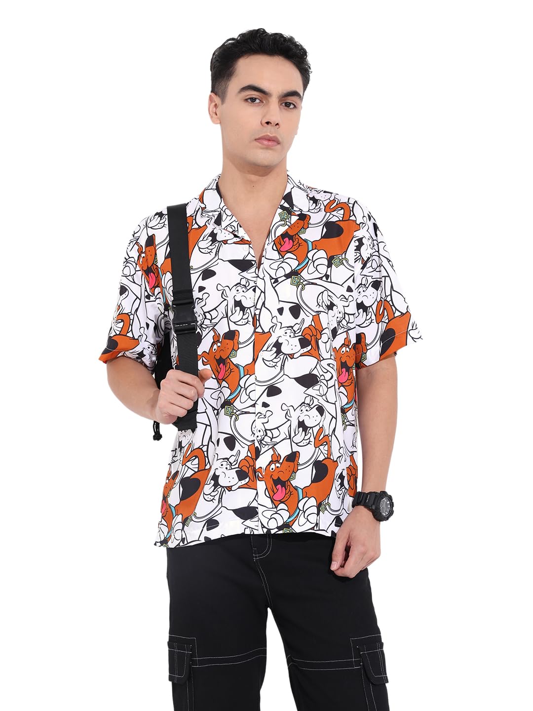 The Indian Garage Co Mens Relaxed Fit Scooby Doo Character Printed Street Sweater