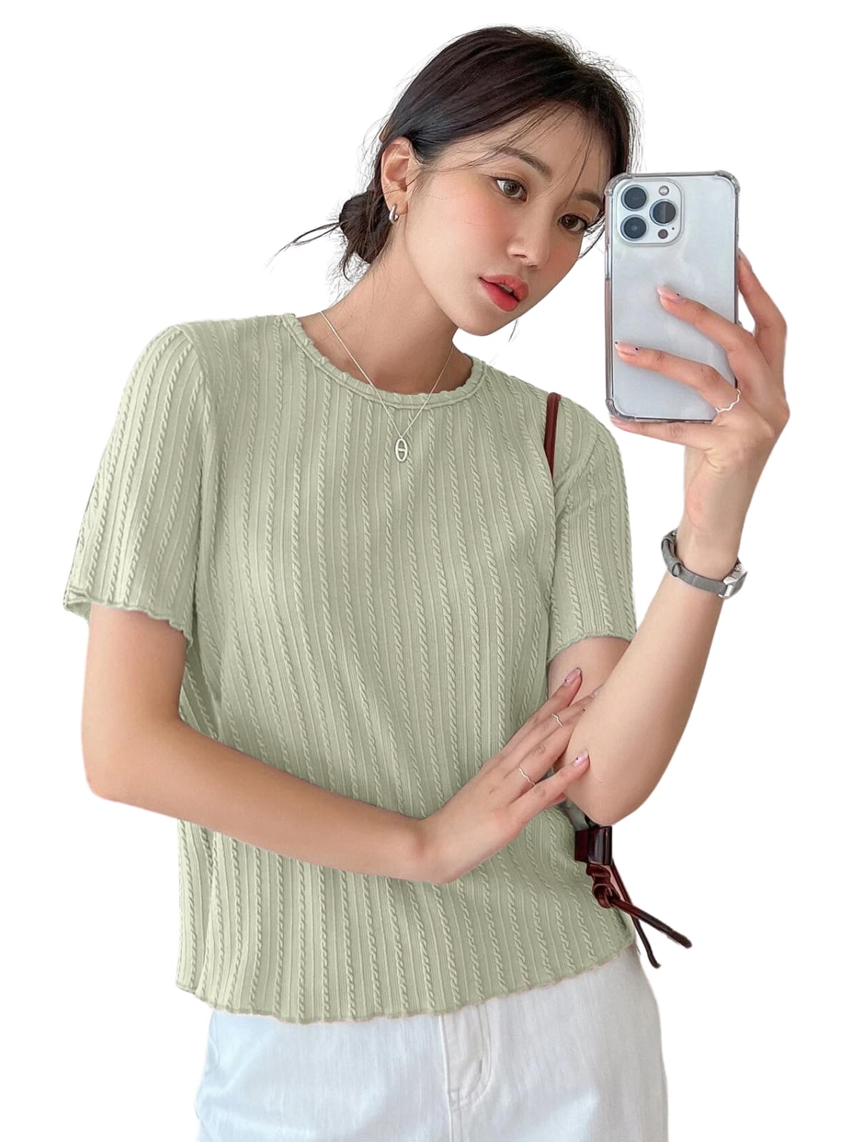 Greciilooks WomenS Fashion Tops Crop Top, Loose Fit Oversized Shirts & Stylish Korean Tank Tops For Summer Wear
