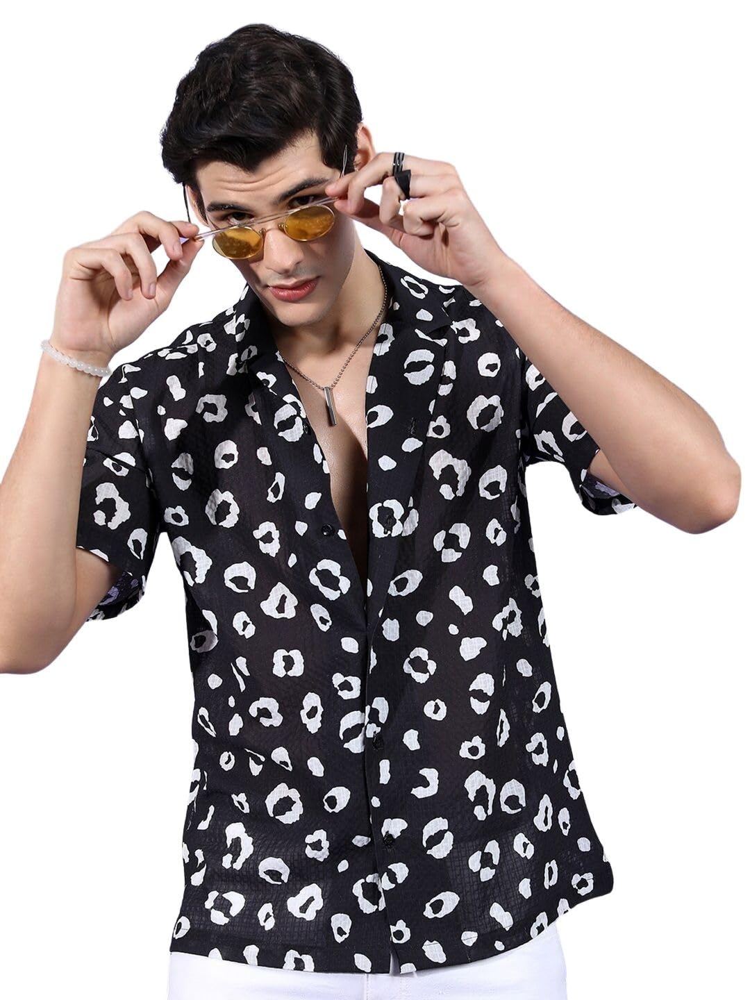 The Indian Garage Co Mens Relaxed Fit Shirt (0823-SHSRRS-10-01_Black