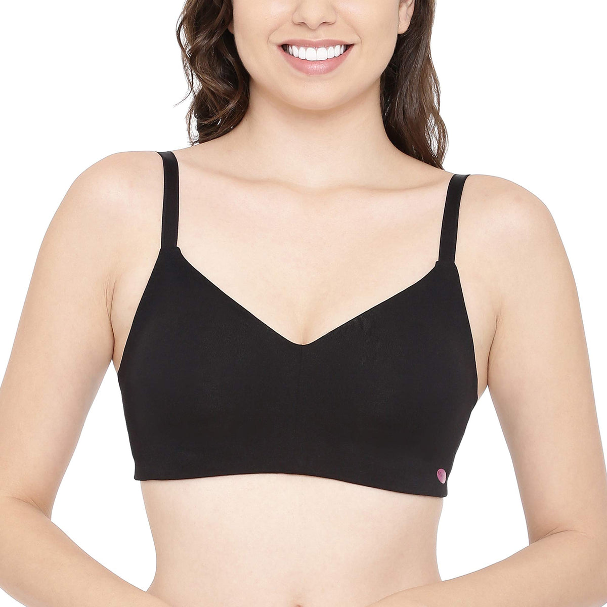 Enamor A027 Full Coverage Cotton Bra - Non-Padded Wirefree Black