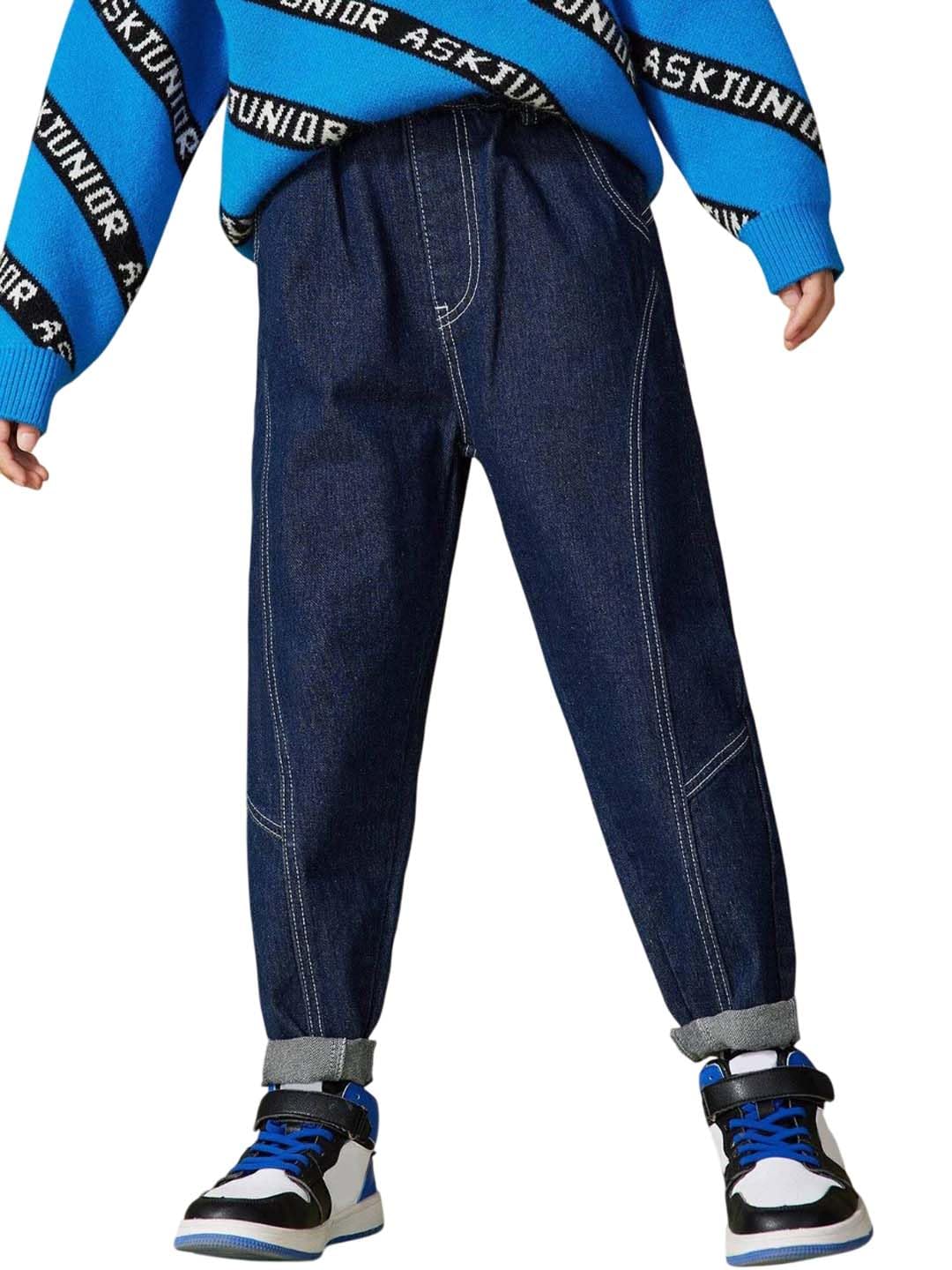 Kotty Boys Regular Fit Cotton Lycra Blend Solid Jeans