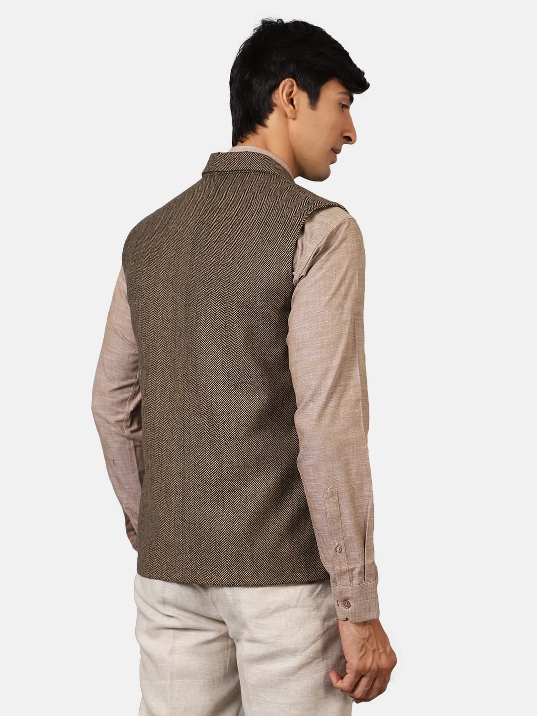 Wintage Men'S: Tweed Wool Blend Modi Nehru Jacket