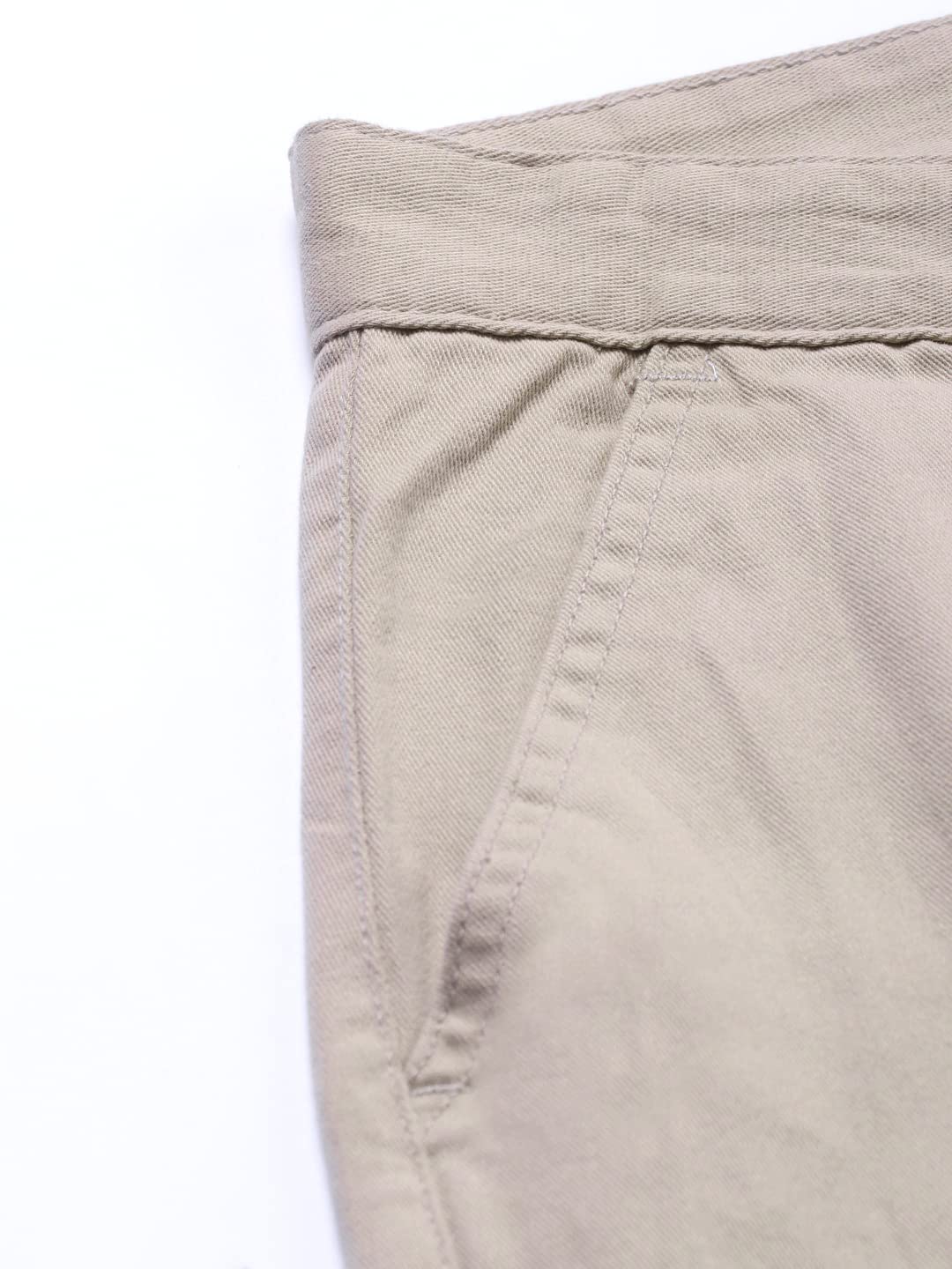 Dennis Lingo Slim Fit Solid Beige Cargo for Men