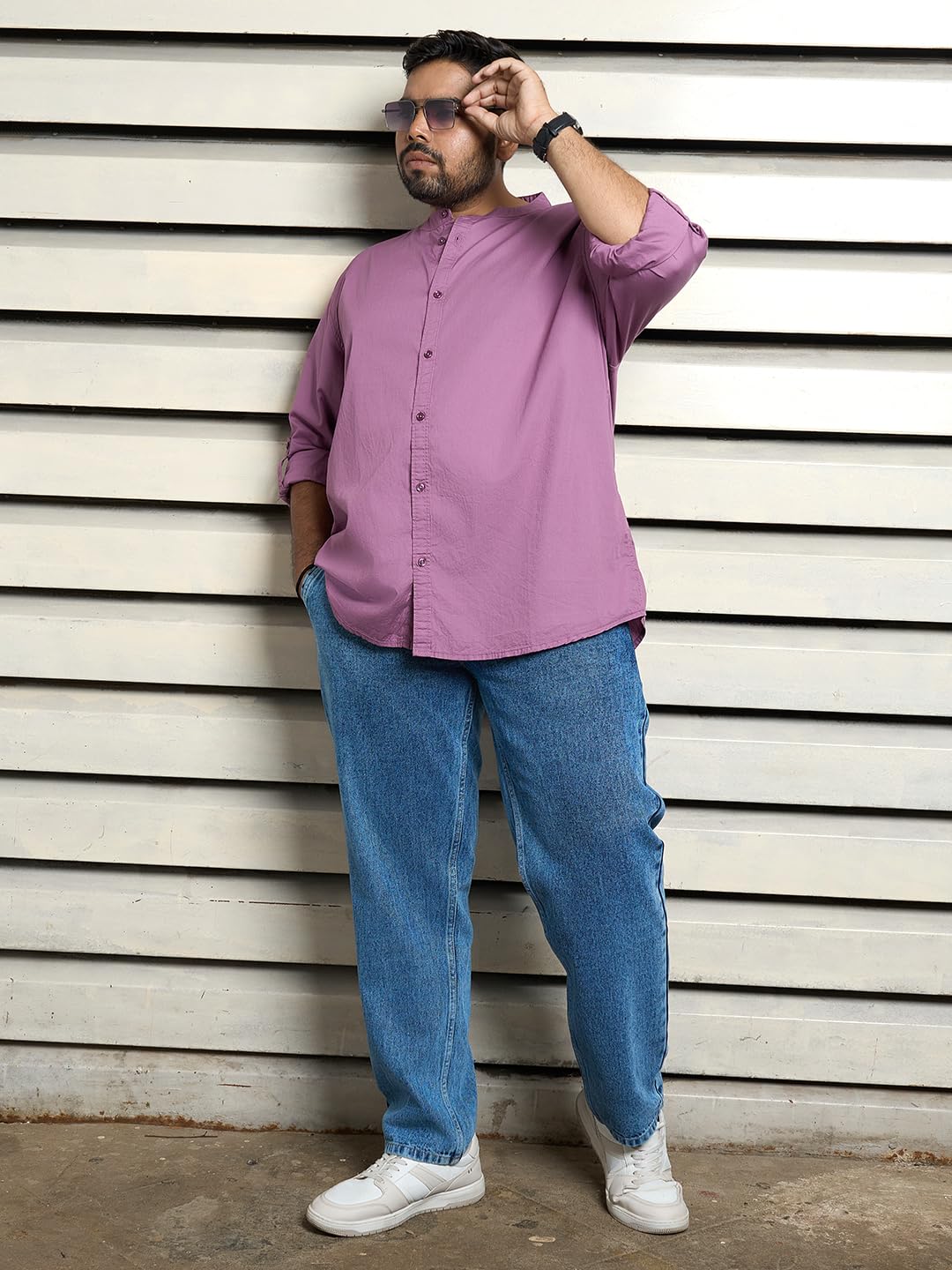 High Star MenS Regular Fit Shirt (Hsmshs24F14_Purple