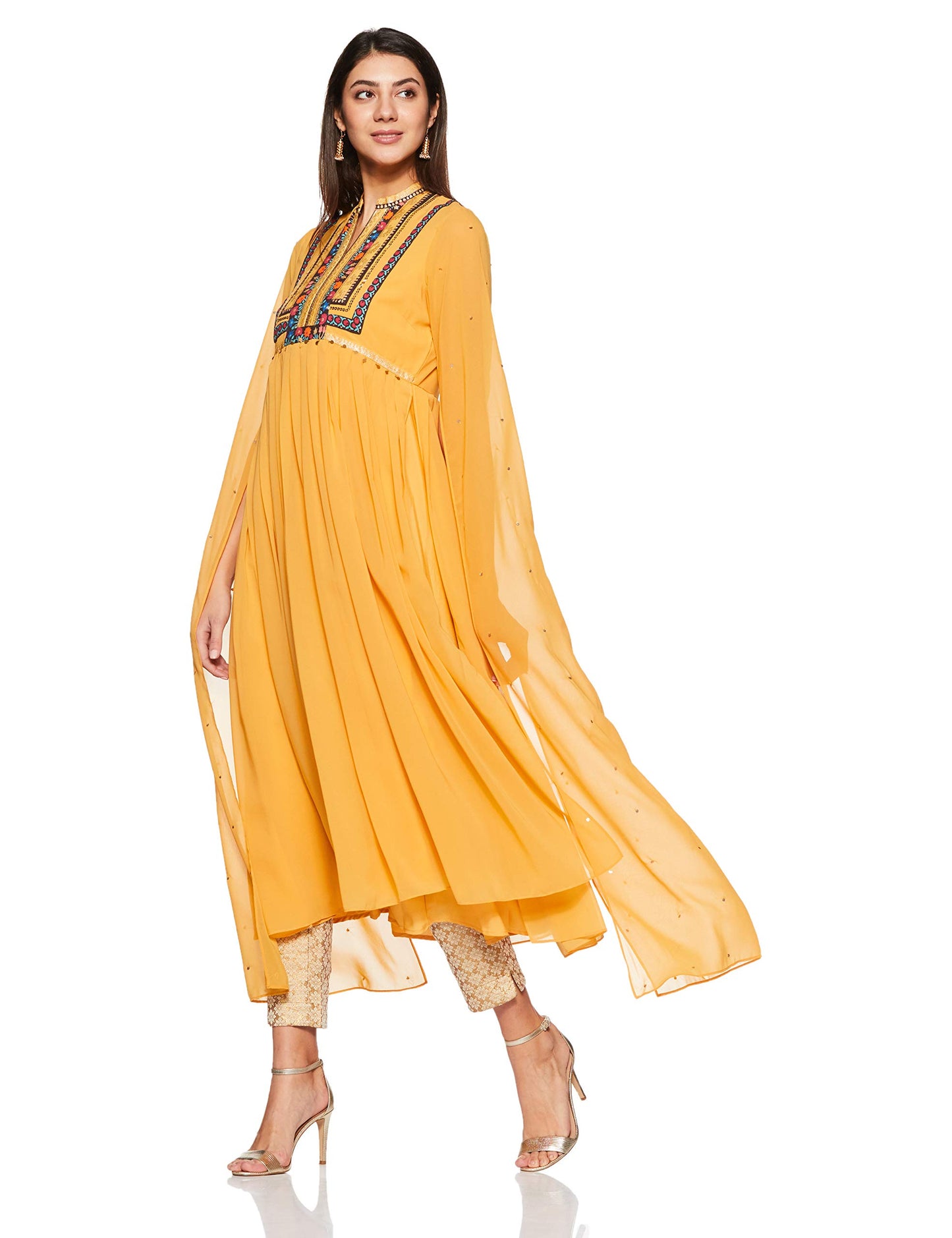 W for Woman Women's 100% Man Made Fiber Regular Kurta