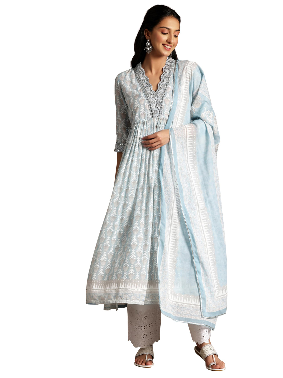 Libas WomenS Pure Cotton Kurta Set (35831_Grey