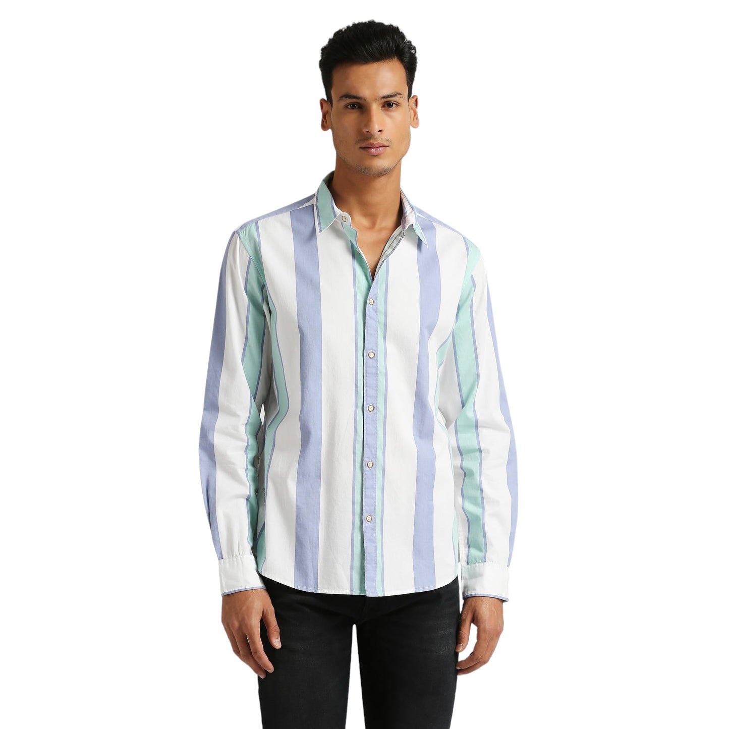 Pepe Jeans MenS Regular Fit Shirt (Pm308751_Aqua Blue