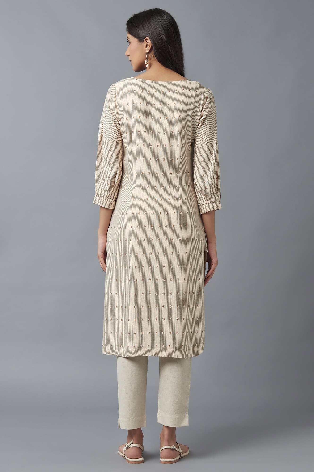W for Woman Women Viscose Stripe Print Kurta