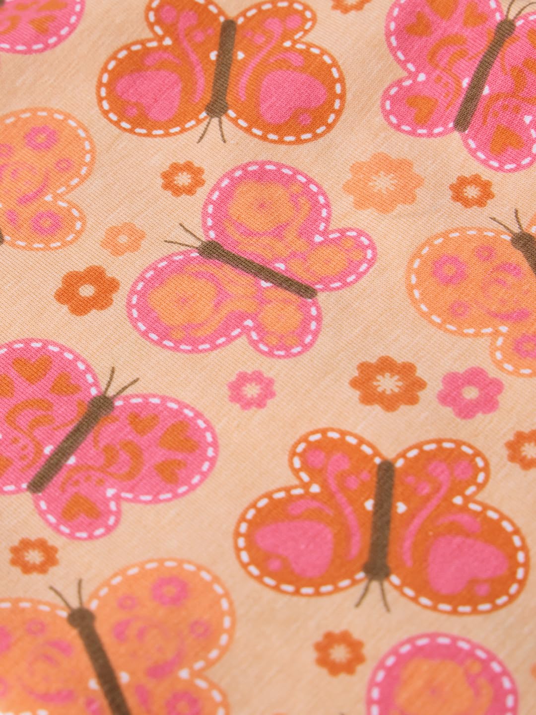 The Souled Store Flutter Girls Pull On Orange All Over Printed Regular Fit Cotton Leggings (2-8 Yrs)
