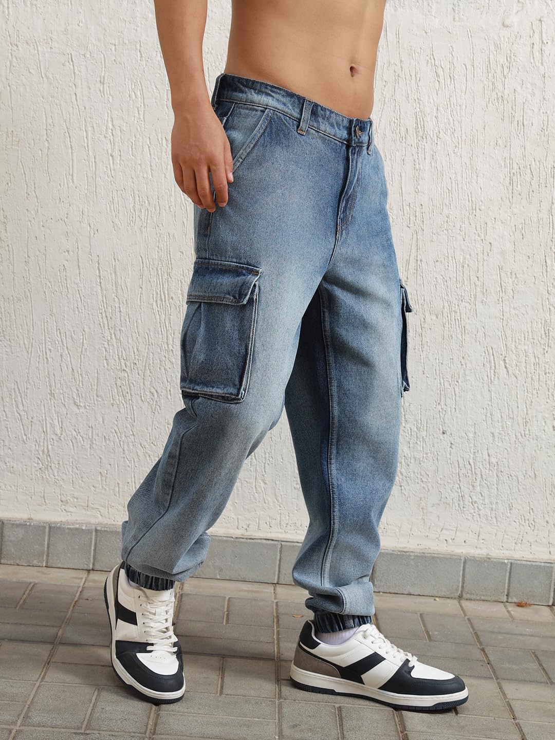 Hubberholme Men Summer Cotton Tapered Fit Mid-Rise Smart Casual Jeans 138